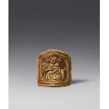 A carved ivory pax tablet with the Virgin and Child, probabaly French, second half 15th