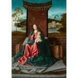 Netherlandish School, circa 1520The Virgin Enthroned with the ChildOil on panel. 32.7 x 22.7 cm.