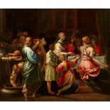 Pier Francesco Mazzuchelli (il Morazzone), circle ofA Banquet SceneOil on canvas. 47 x 56 cm.Pier