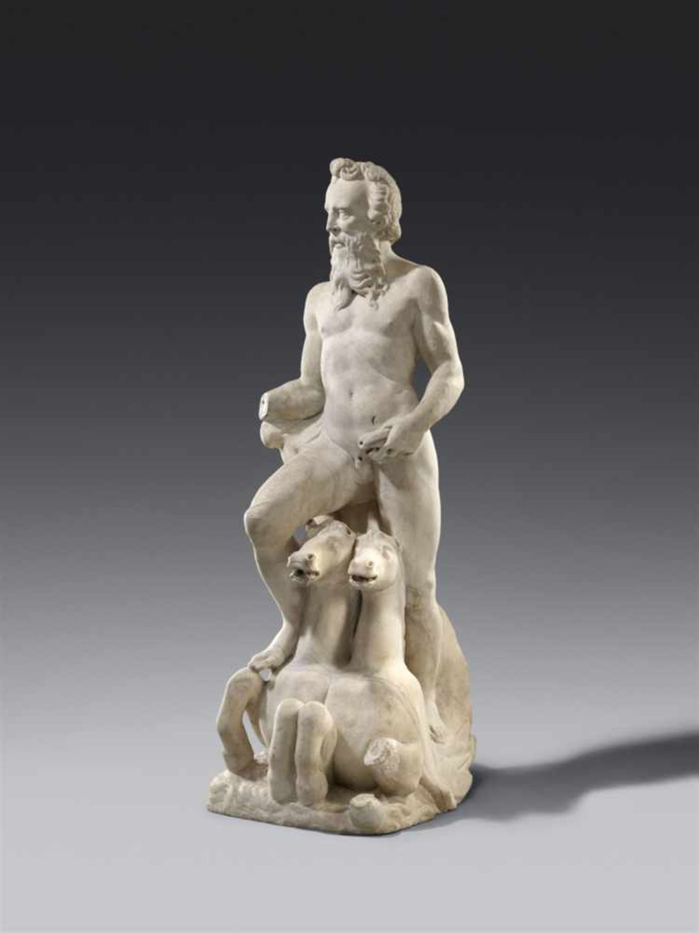 A marble figure of Neptune by Girolamo CampagnaCarved in the round and partially freestanding. - Bild 3 aus 3