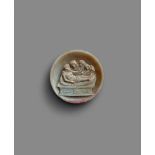 A 16th century Italian carved agate cameo with the EntombmentA finely carved round cameo with a