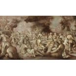 Gillis van ValckenborchThe Wedding of Peleus and ThetisOil on canvas (relined). 60 x 102 cm.