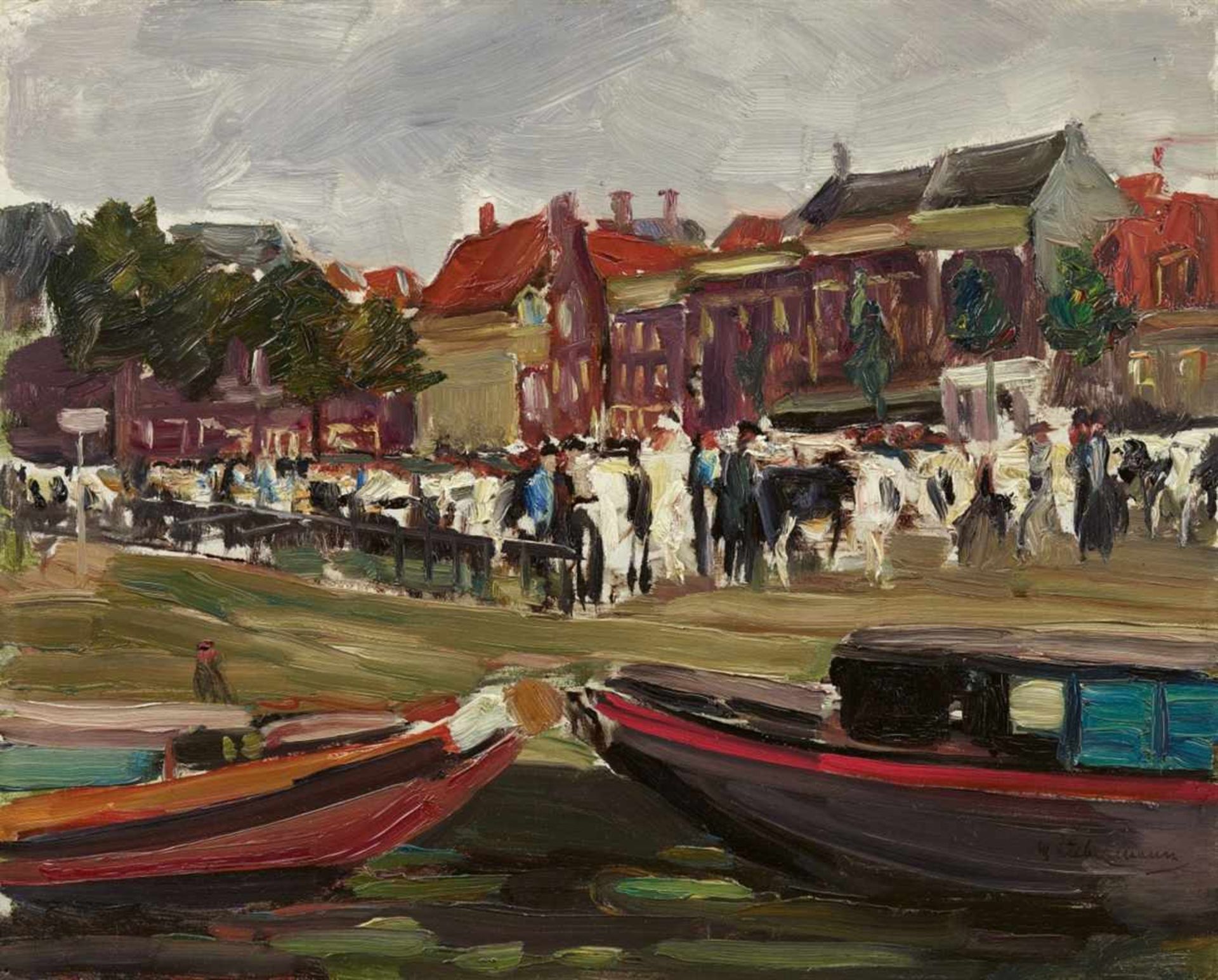 Max LiebermannStudie zum "Rindermarkt in Leiden"