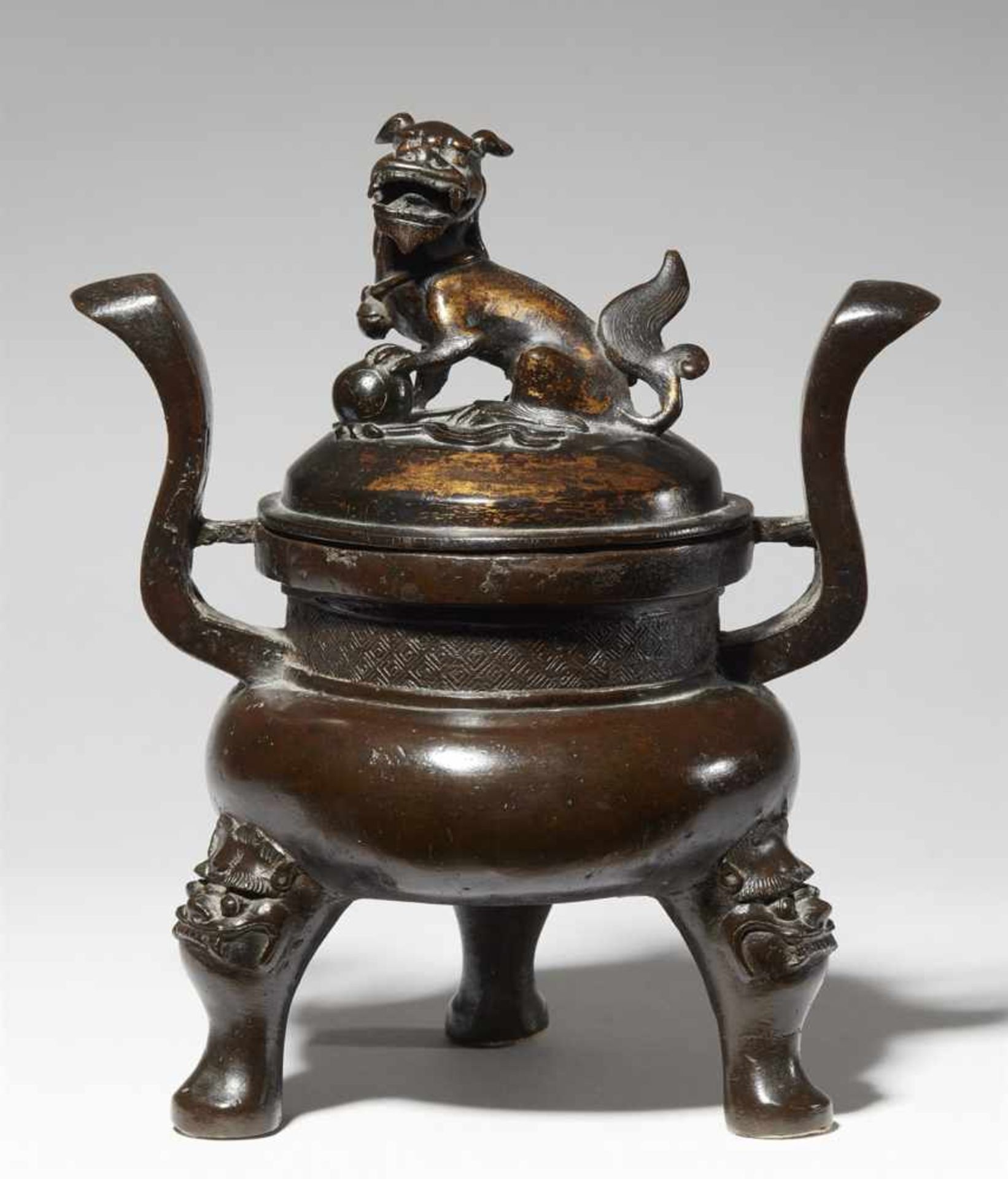 A bronze tripod incense burner. Ming dynasty