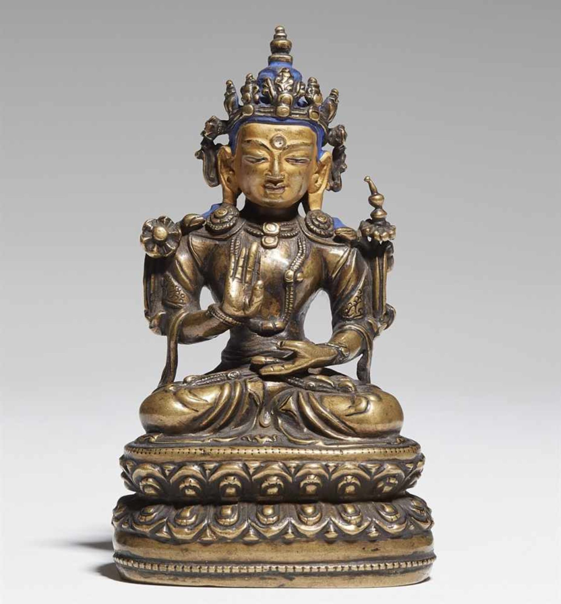 A Tibetan bronze figure of Maitreya. 16th century