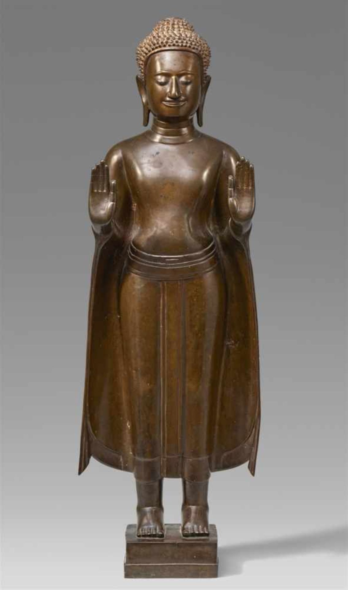 An U-Thong style bronze figure of a Buddha. Thailand. 17th century