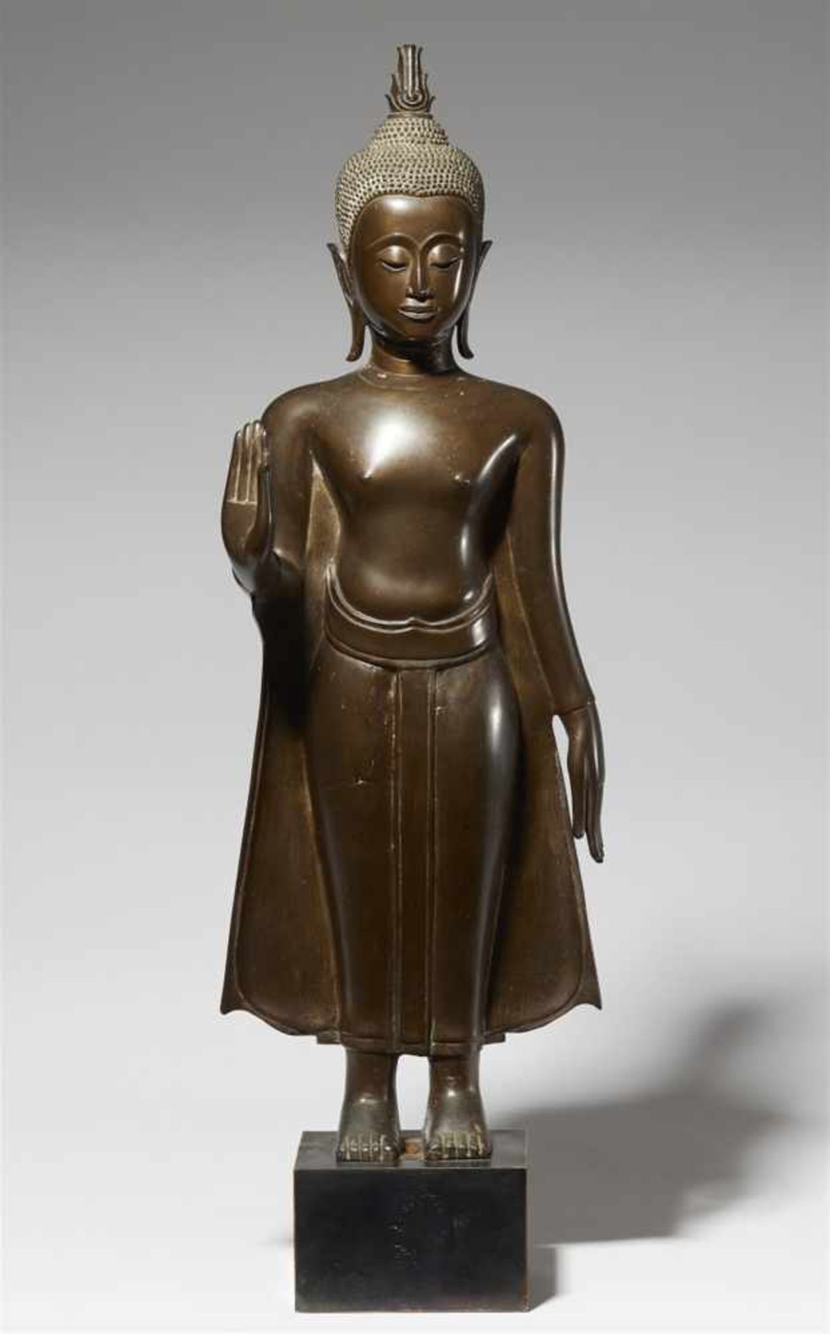 An Ayutthaya bronze Buddha. Thailand. Probably 17th century