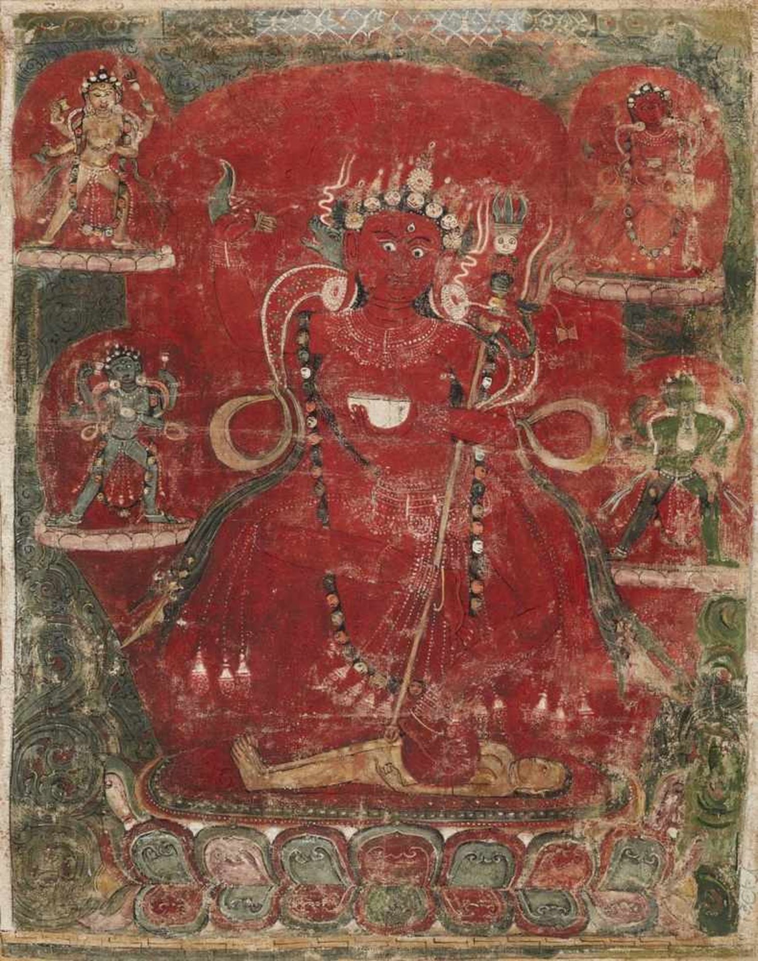 A Nepalese thangka (paubha) of Vajravarahi. 18th/19th century