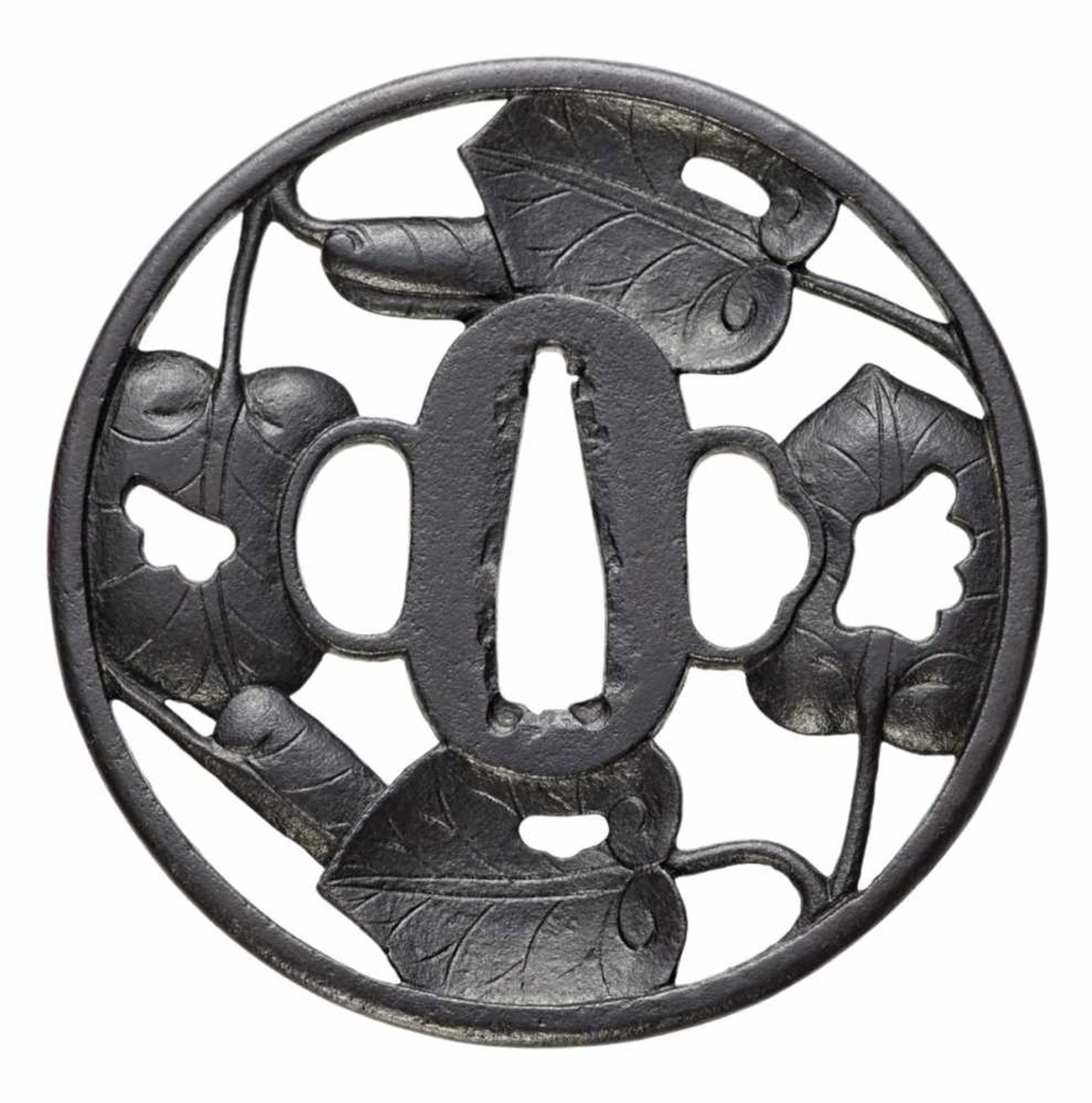 An Echizen iron tsuba. Edo period