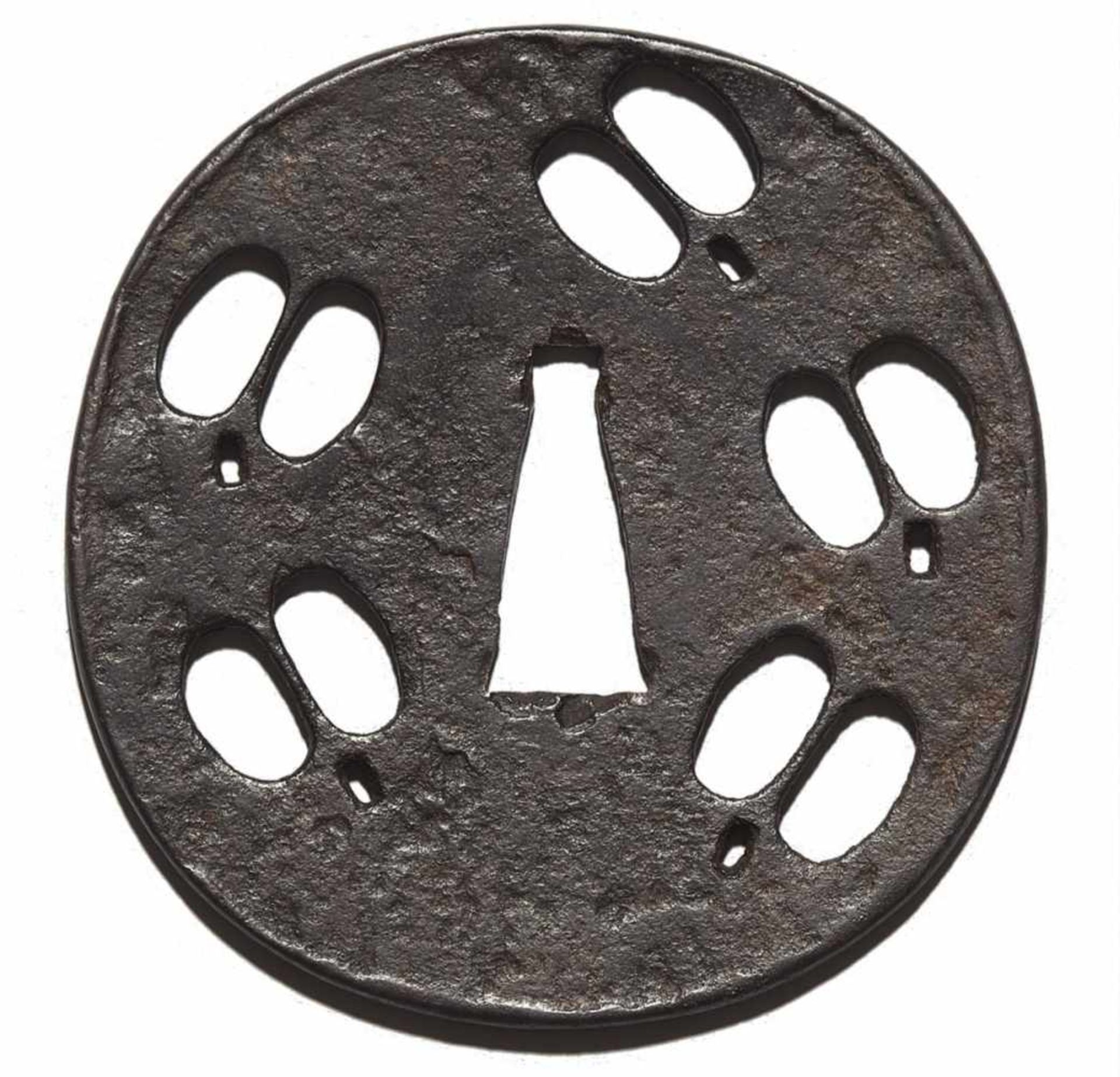 An iron ko-katchushi tsuba. 16th century