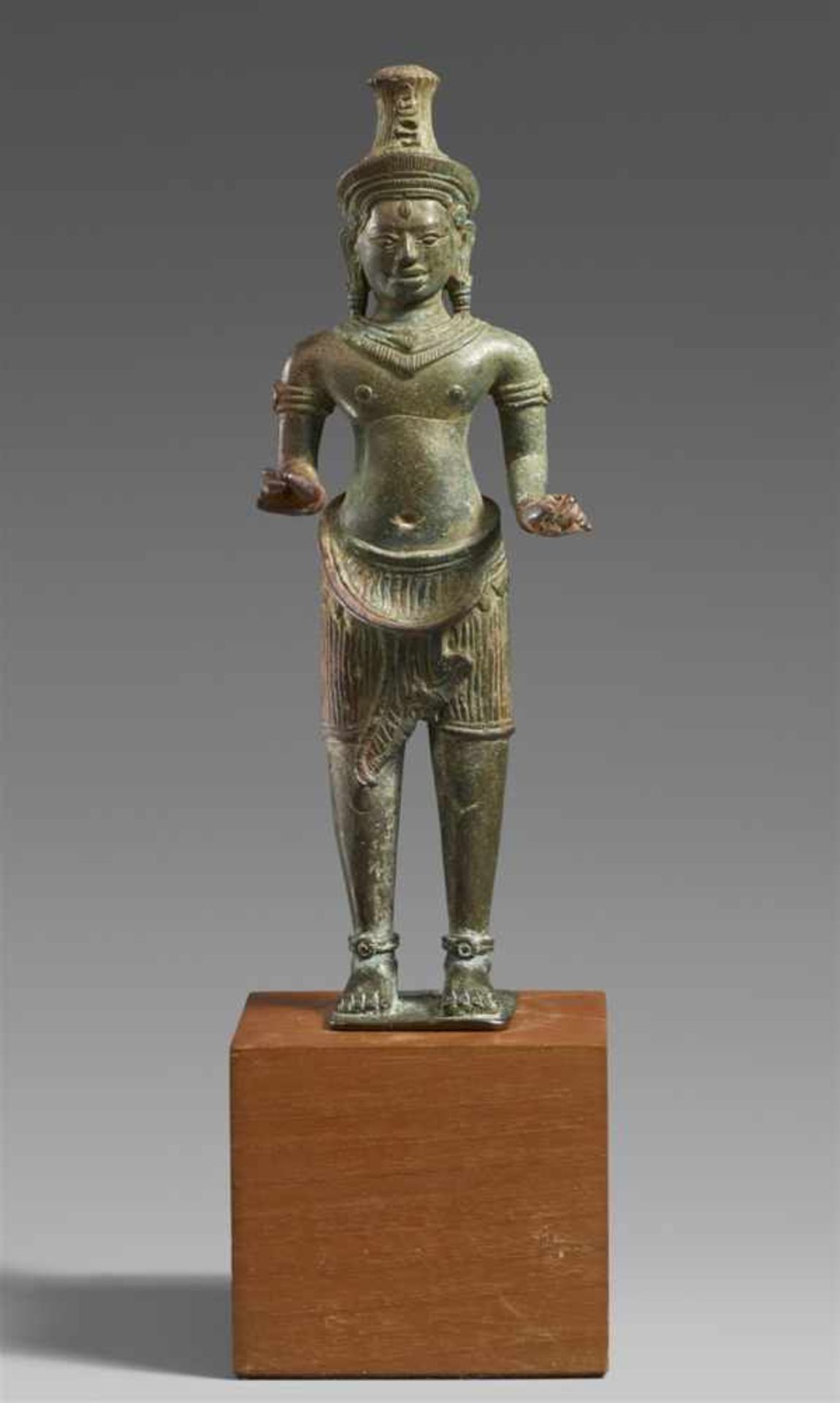 A Khmer bronze figure of a standing Shiva. Cambodia. Bayon style. 13th century