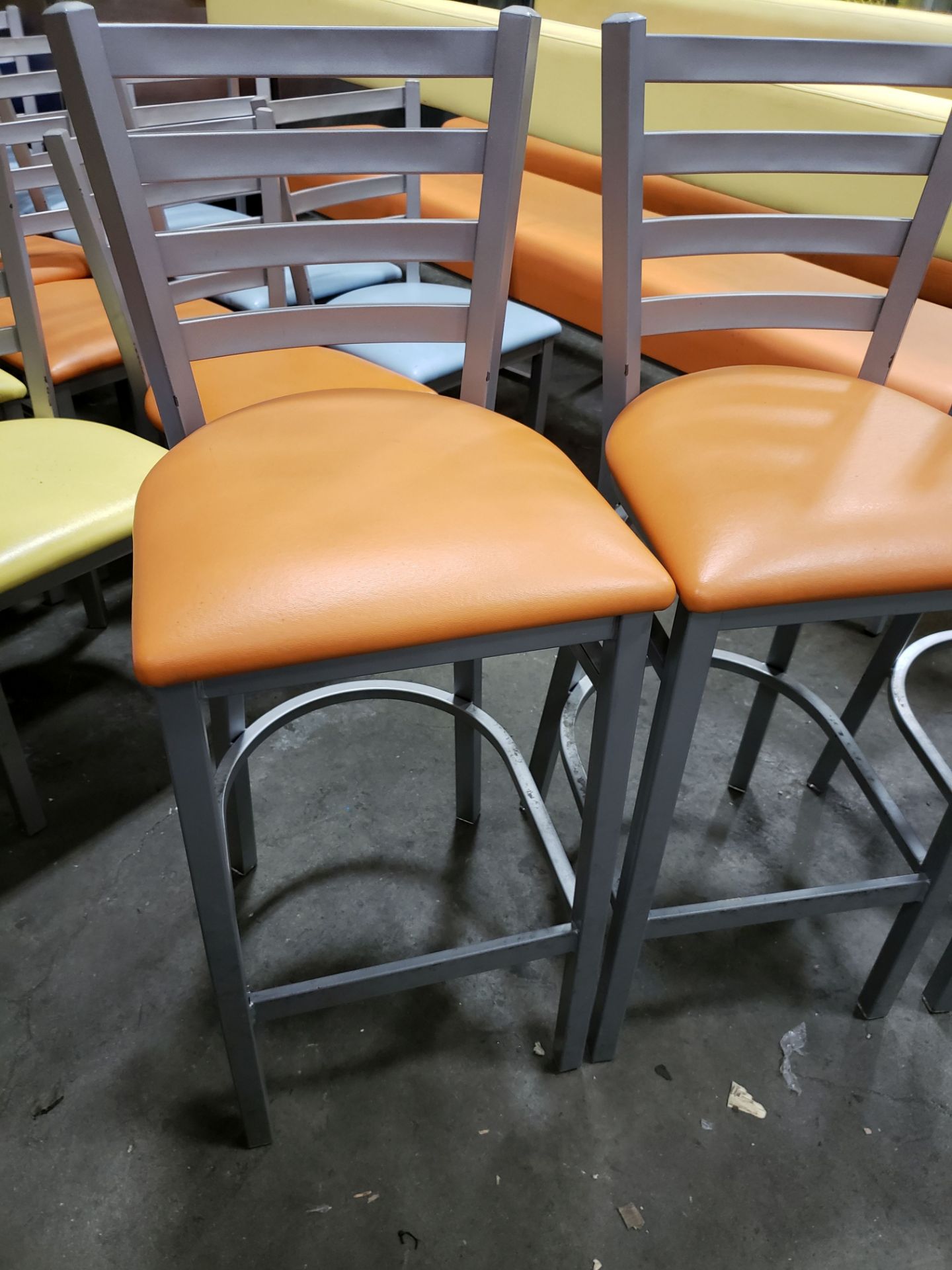 Metal Frame Stools with Padded Seats - Lot of 4 - Image 2 of 3