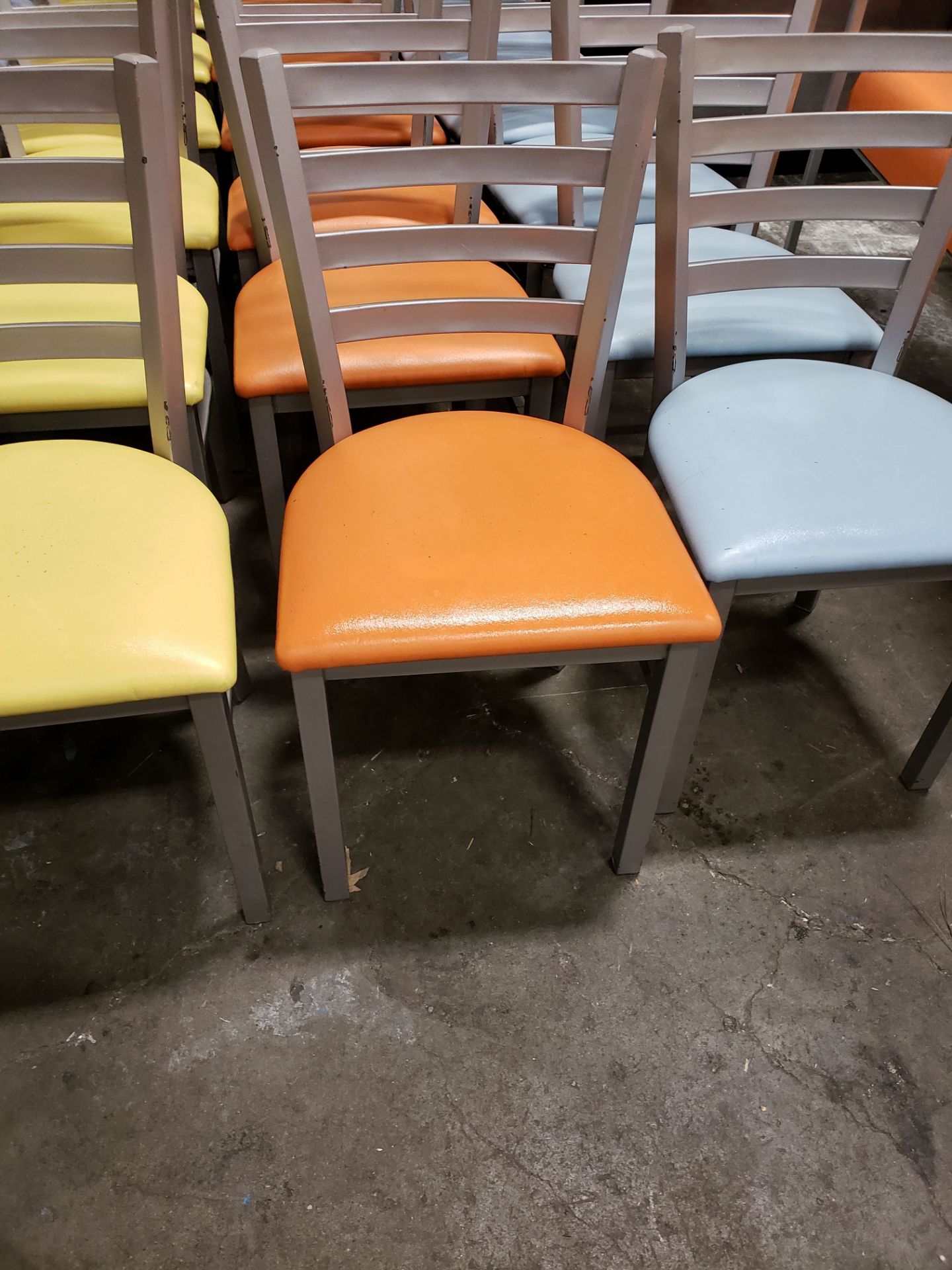 Metal Frame Chairs with Padded Seats - Lot of 37 - Image 4 of 5