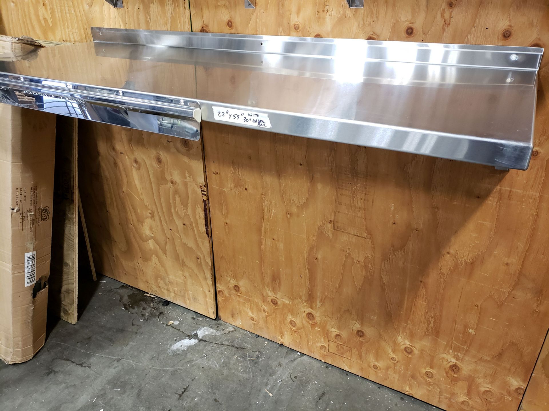 22" x 59" Stainless Steel Wall Shelf with 30" Order Rail
