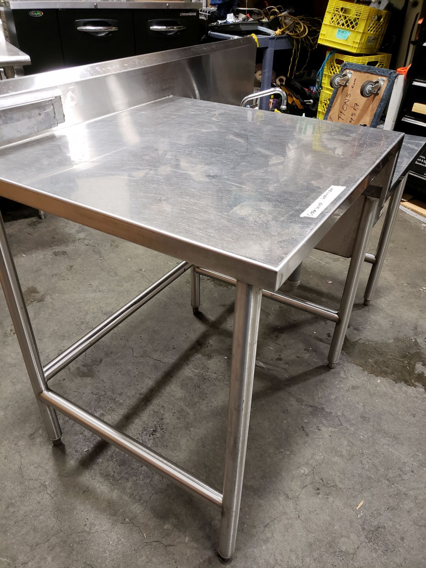 Custom 30" x 54" Stainless Work Table with 16" x 20" Sink - Image 4 of 4