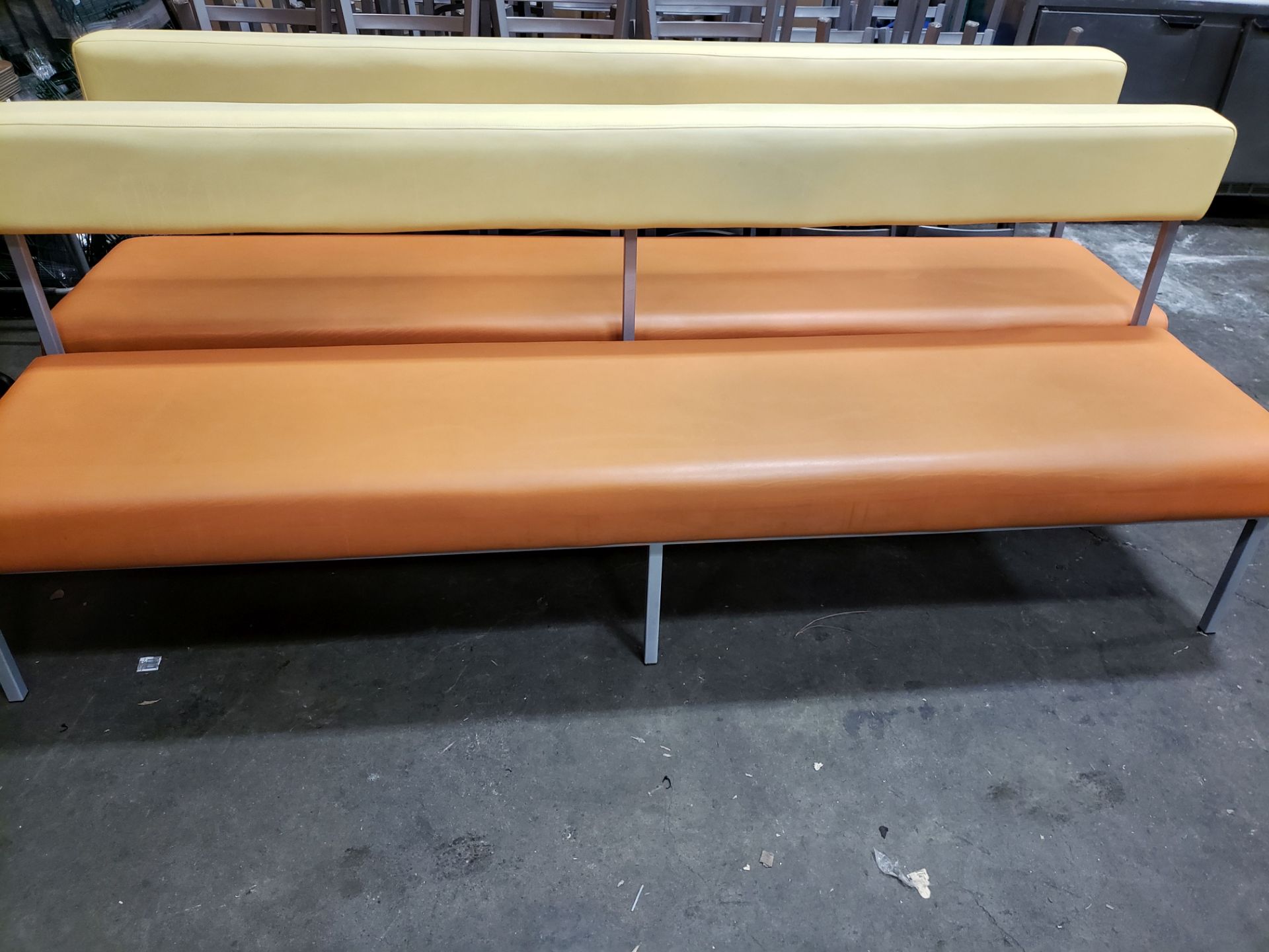 Metal Frame Bench Seating with Padded Seat & Back - 97" Long - Lot of 2 - Image 4 of 4
