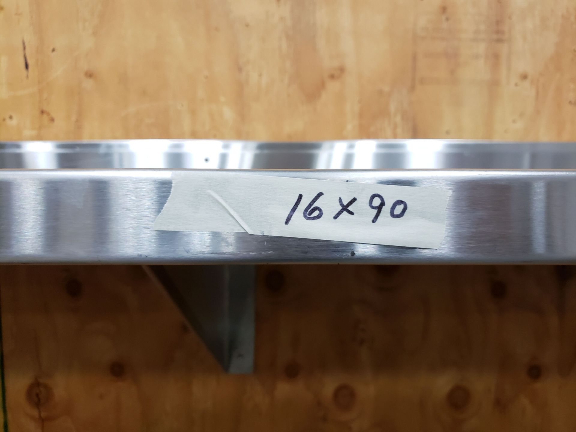 16" x 90" Stainless Steel Wall Shelf - Image 3 of 3