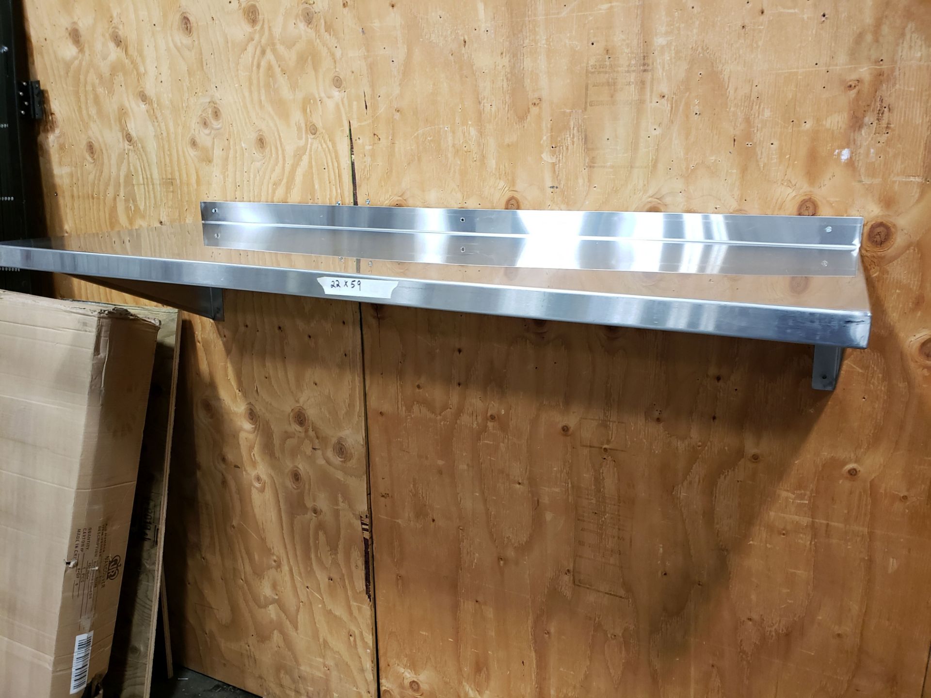 22" x 59" Stainless Steel Wall Shelf - Image 2 of 3