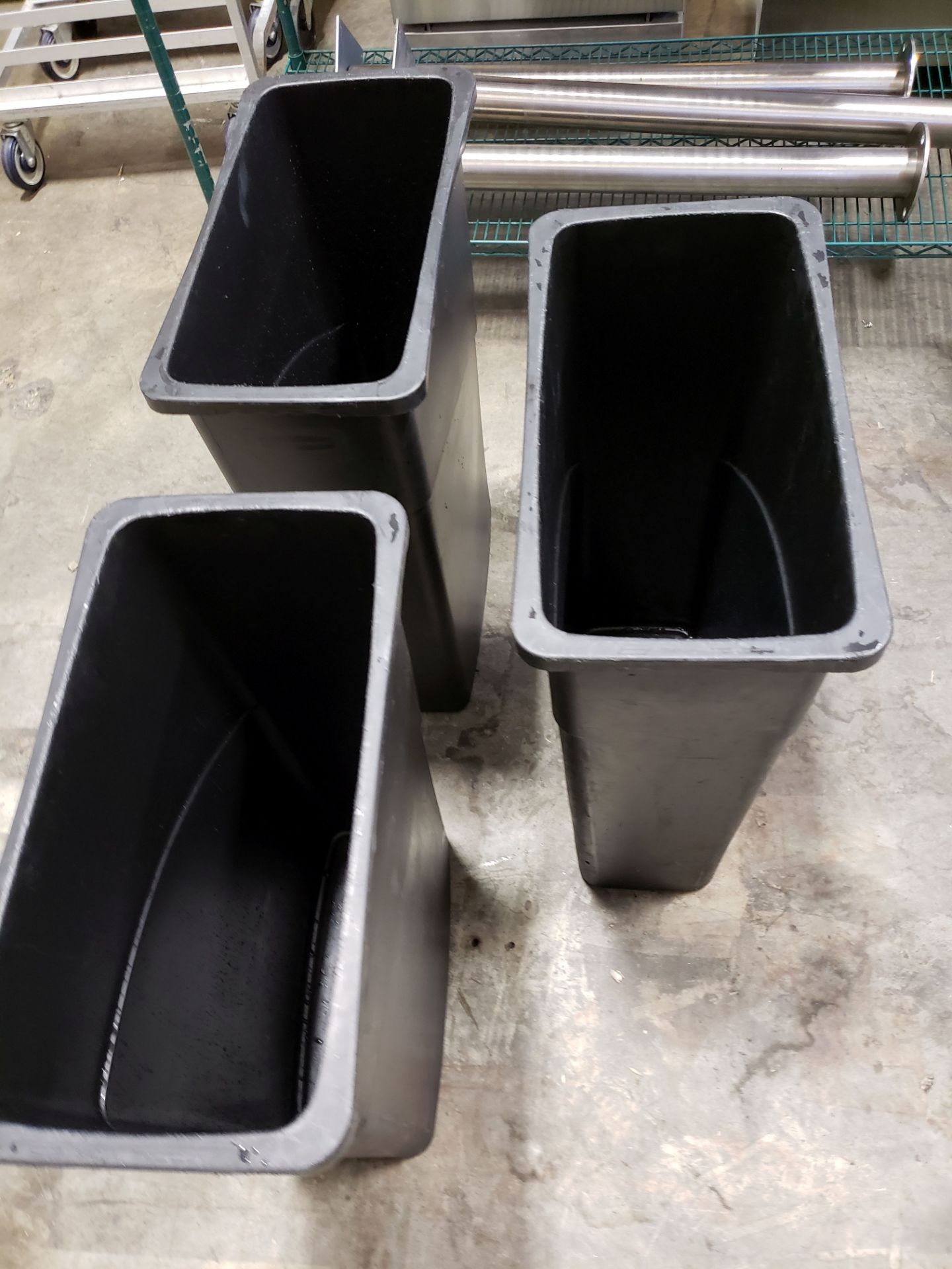 Black 10" x 20" Rubbermaid Waste / Recycle Bins - Lot of 3 - Image 2 of 4