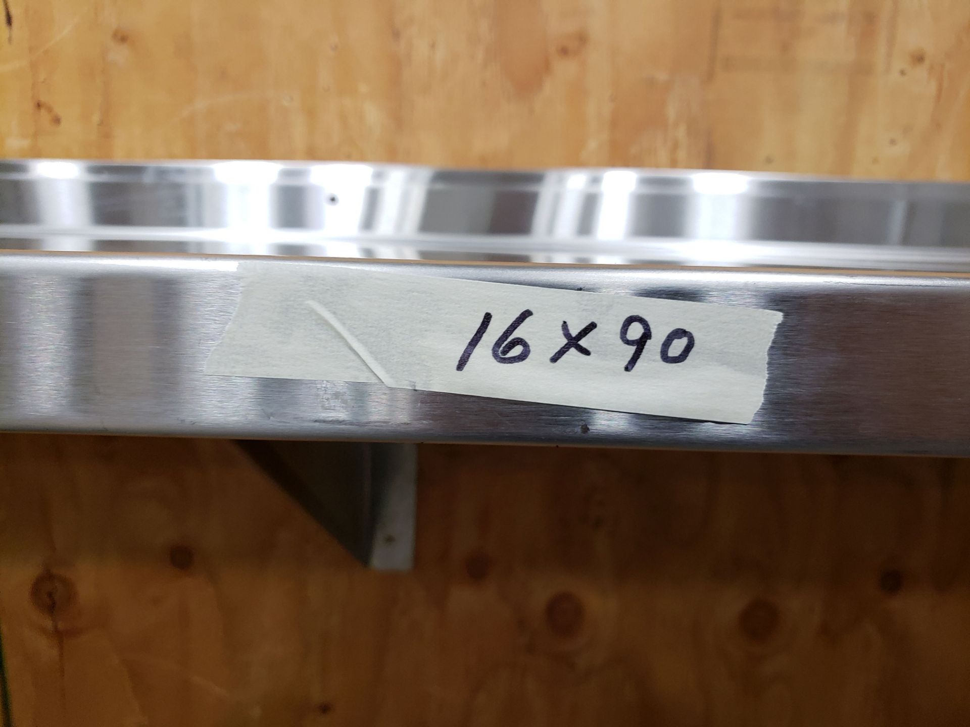 16" x 90" Stainless Steel Wall Shelf - Image 3 of 3