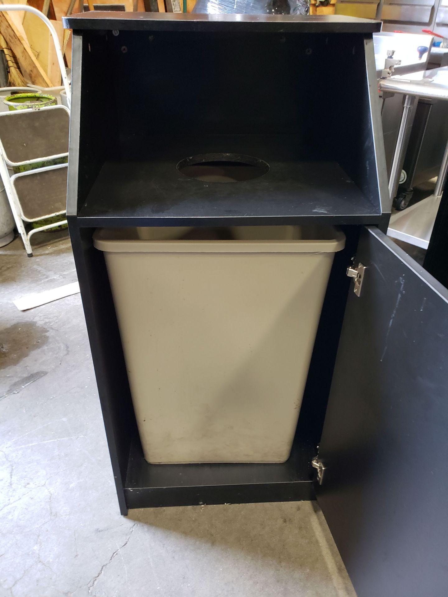 Waste / Recycle Receptacle Station with Bin - Image 2 of 3