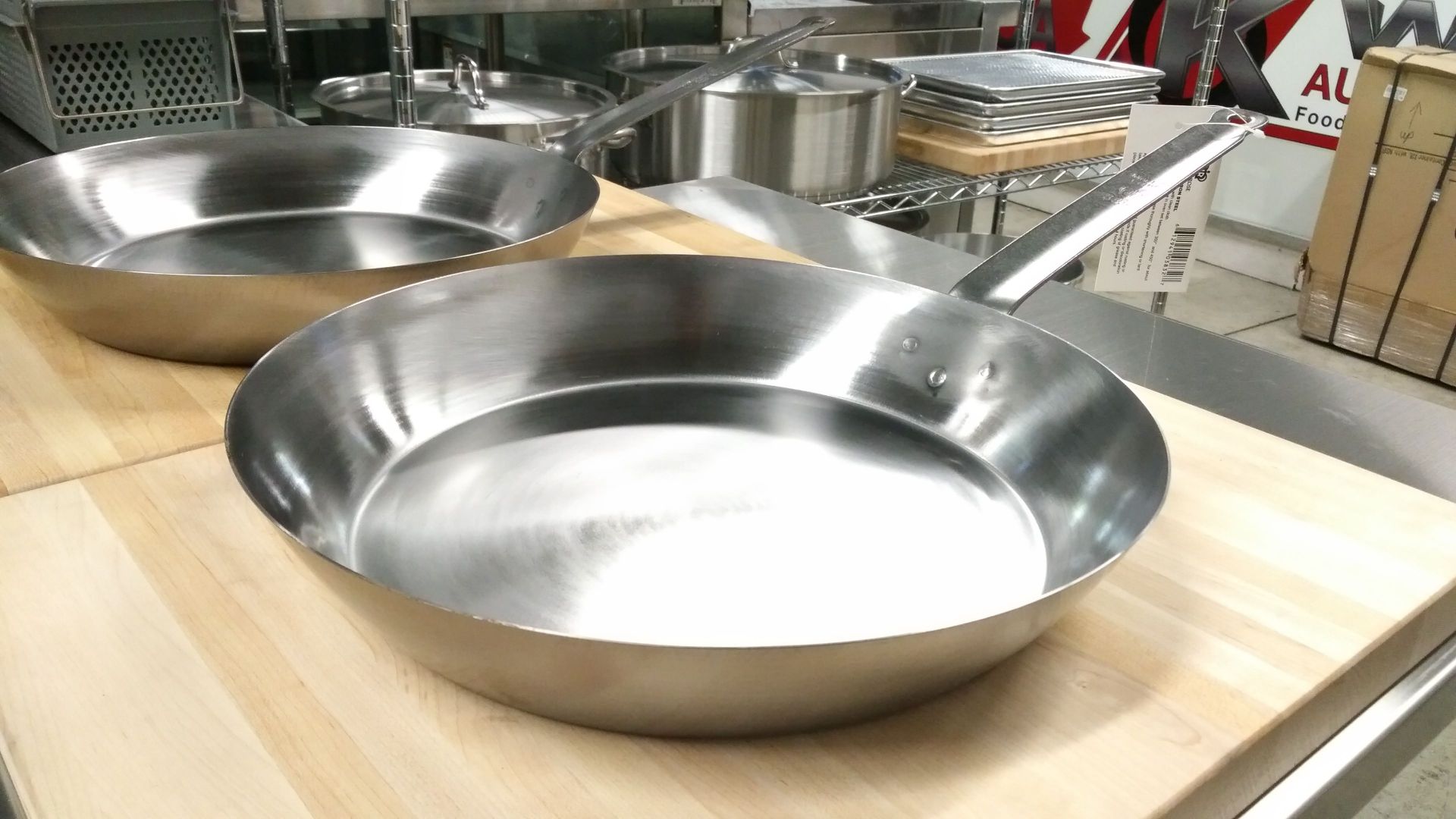 12.5" Carbon Steel Fry Pans Induction Capable - Lot of 2