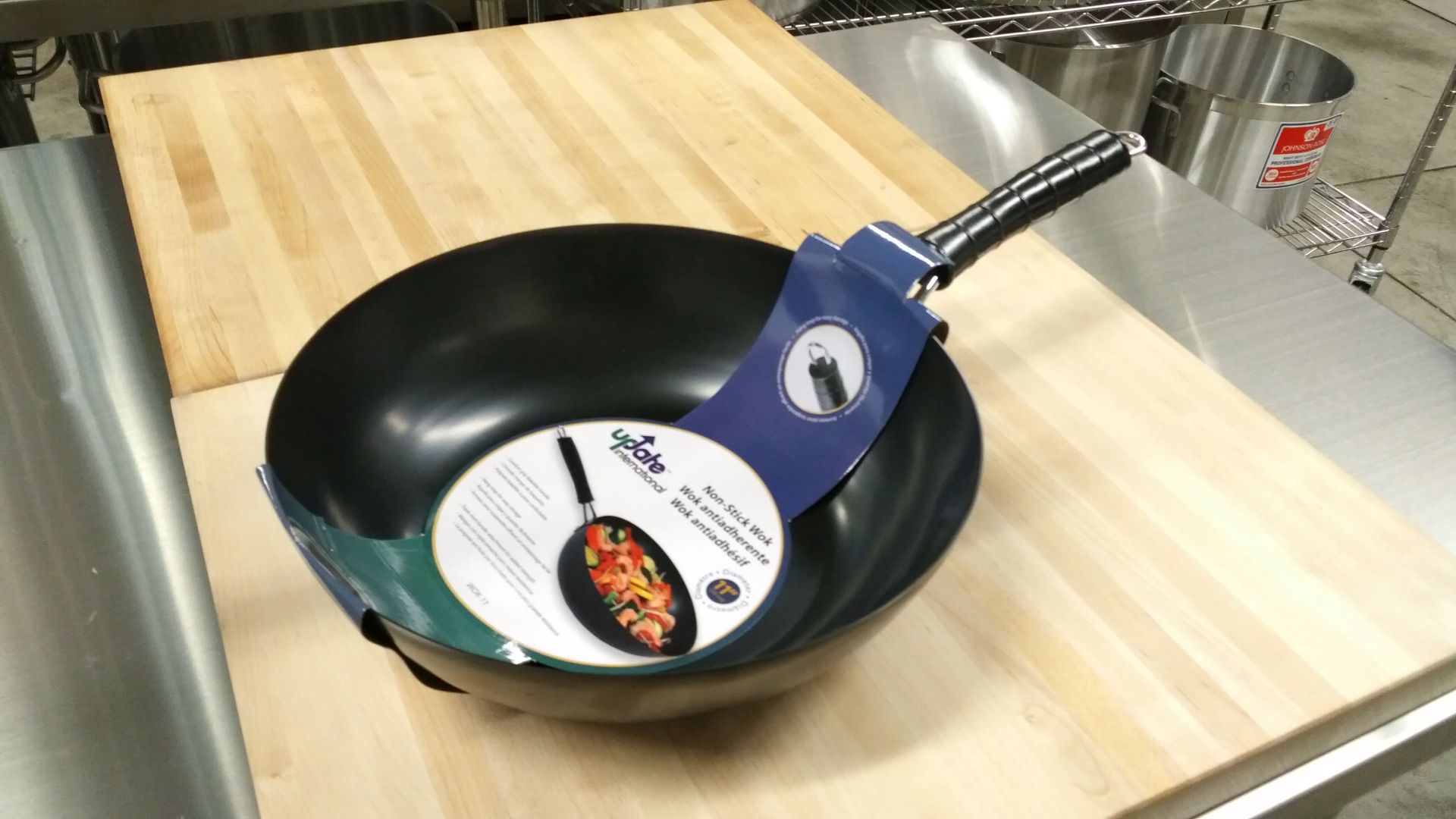 11" Carbon Steel Non-Stick Wok, Induction Capable, Update International WOK-11