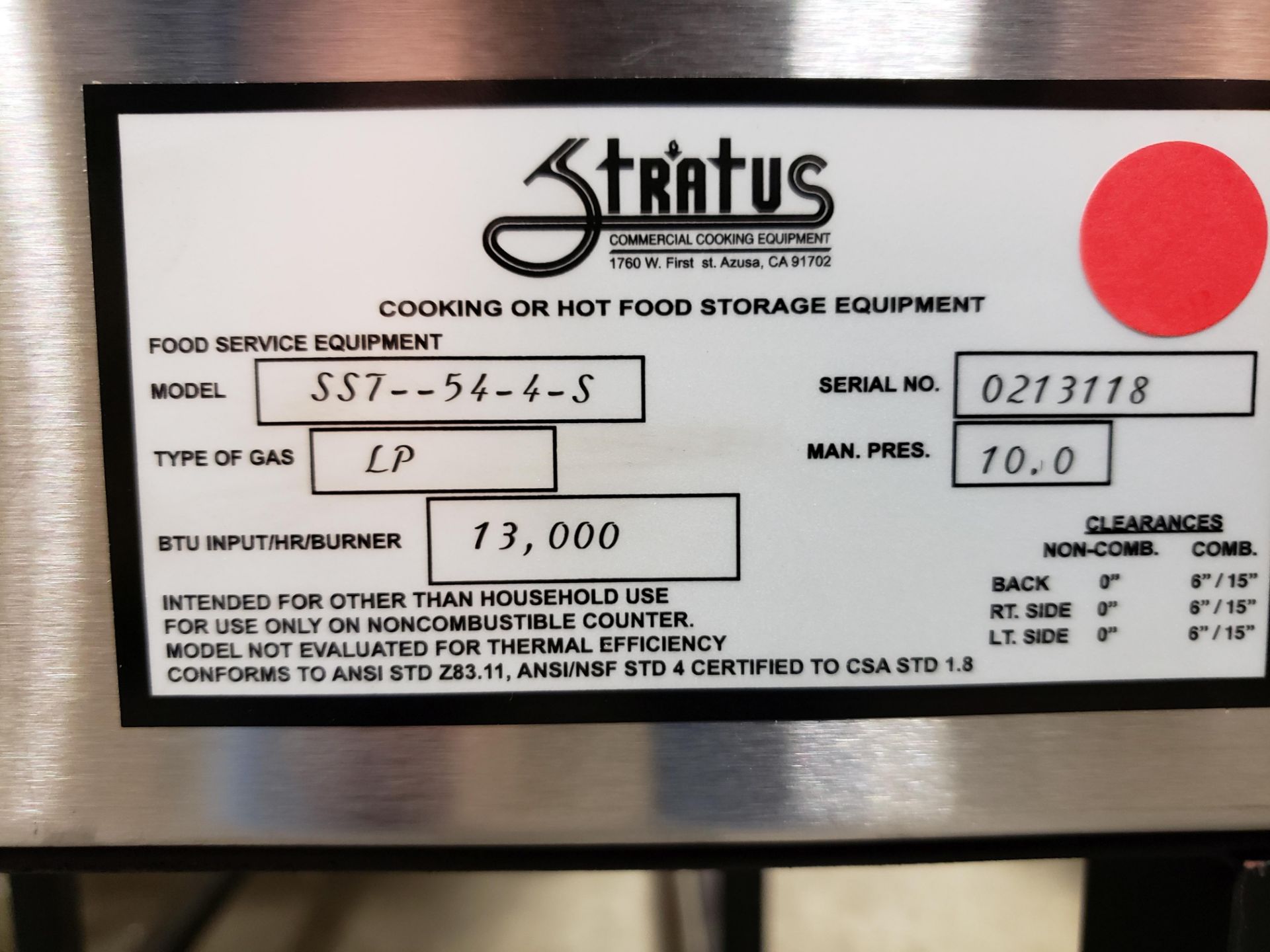 54" Propane 4 Well Steam Table on Base - Model SST-54-4-S - CSA Certified - Made in USA - Image 3 of 3