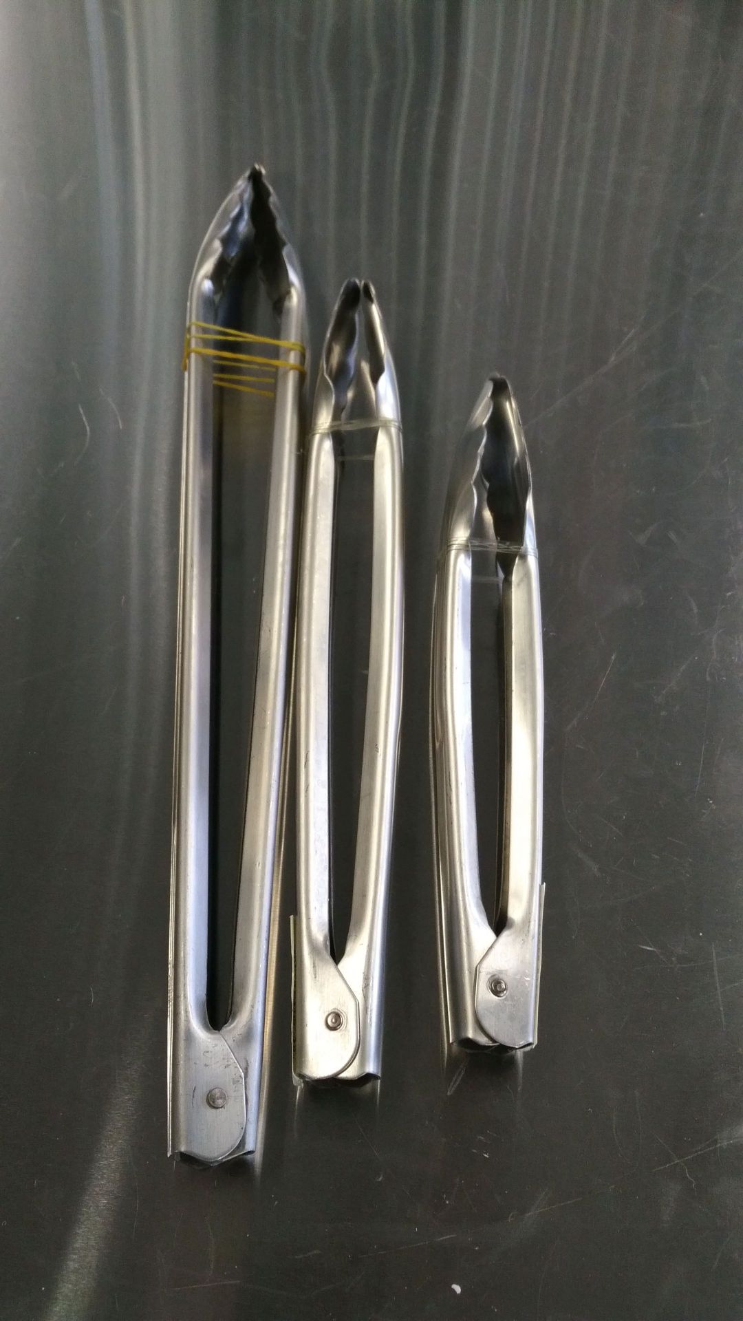 9", 12", 16" Heavy Duty Stainless Tong Set - Lot of 3