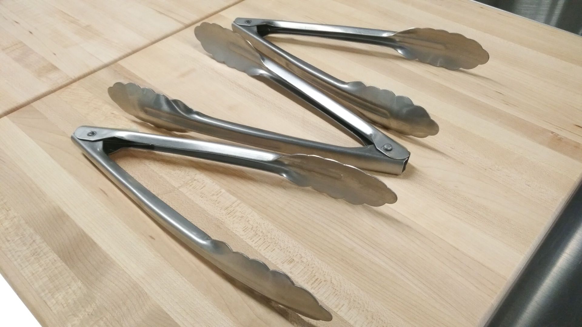 9" Stainless Extra Heavy Duty Tongs - Lot of 3