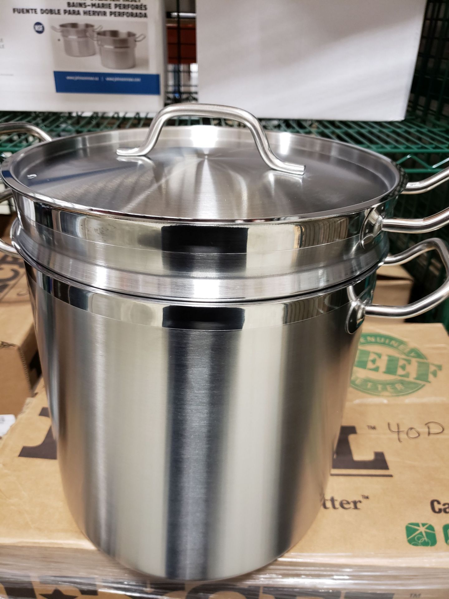 20qt Heavy Duty Stainless Stock Pot with Steamer Basket - Image 4 of 6