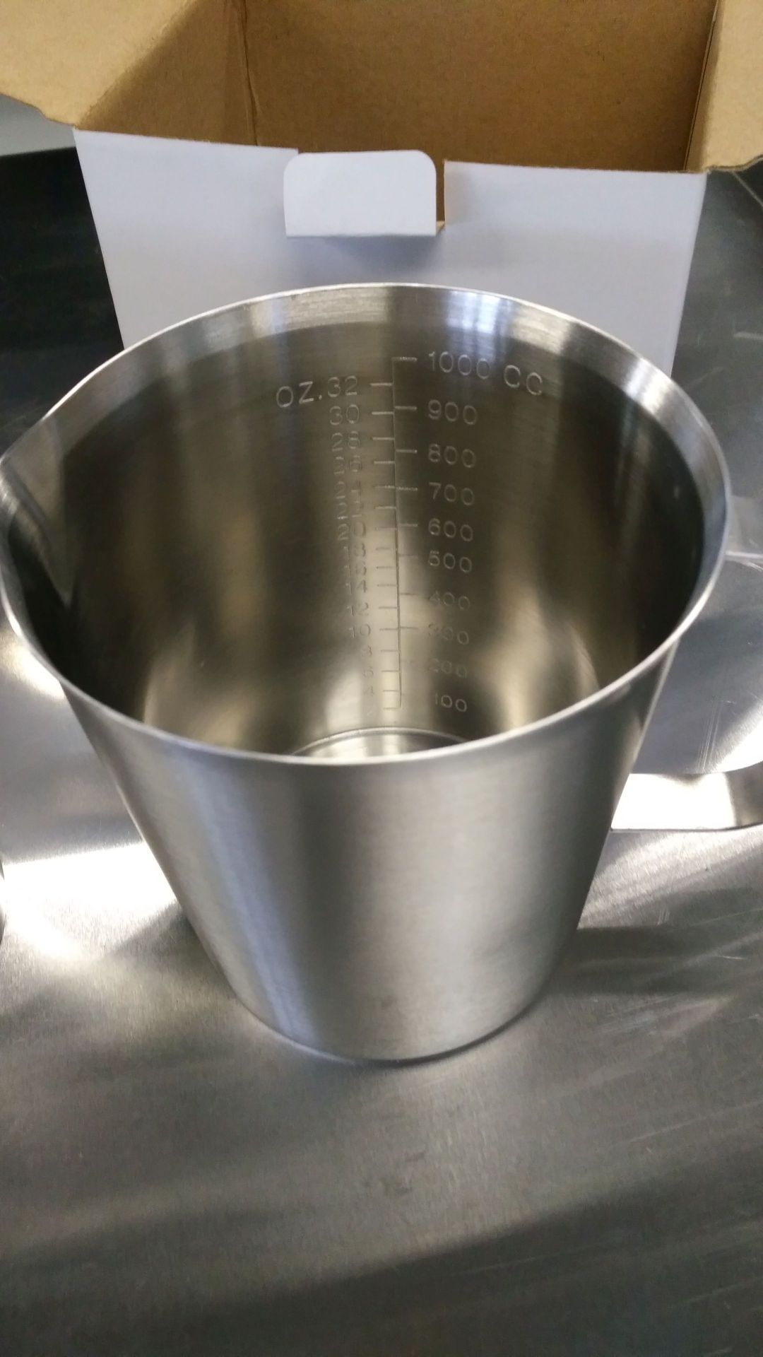 1000ml Heavy Duty Stainless Measures - Lot of 2 - Image 3 of 3