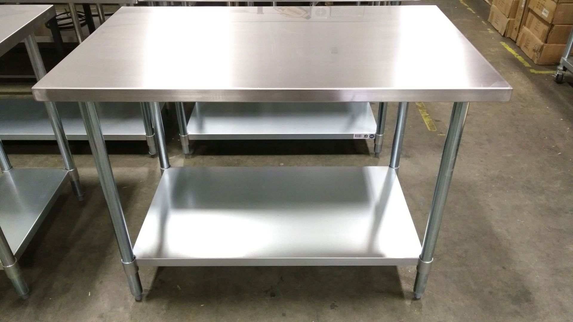 30" x 48" Stainless Steel Work Table, Galvanized Undershelf