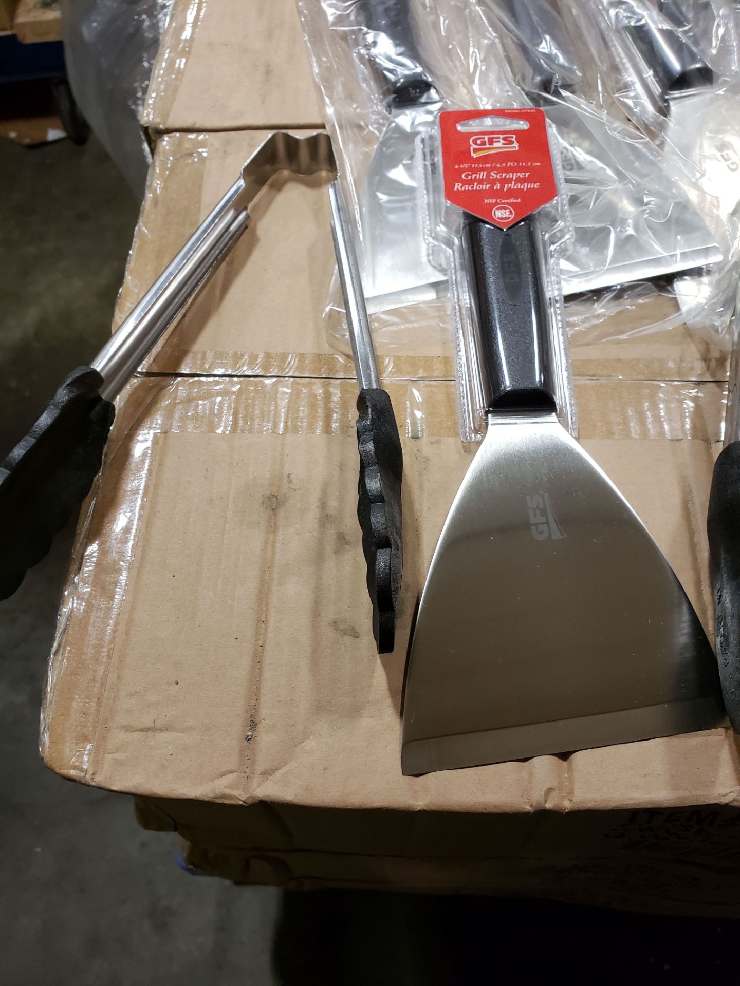 GFS Grill Scrapers & Serving Tongs - (10 Pieces Total)
