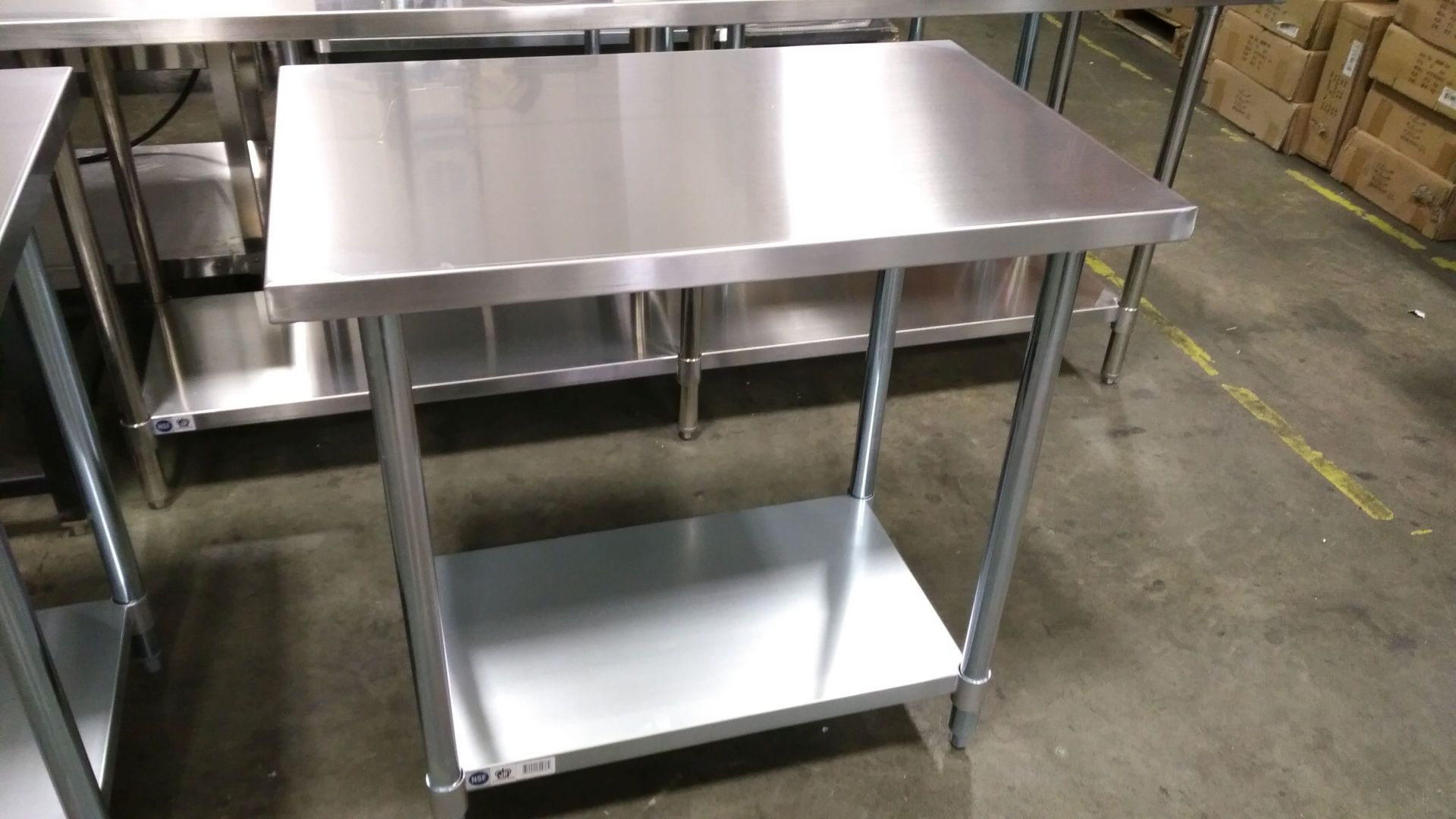 24" x 36" Stainless Steel Work Table, Galvanized Undershelf - Image 2 of 3