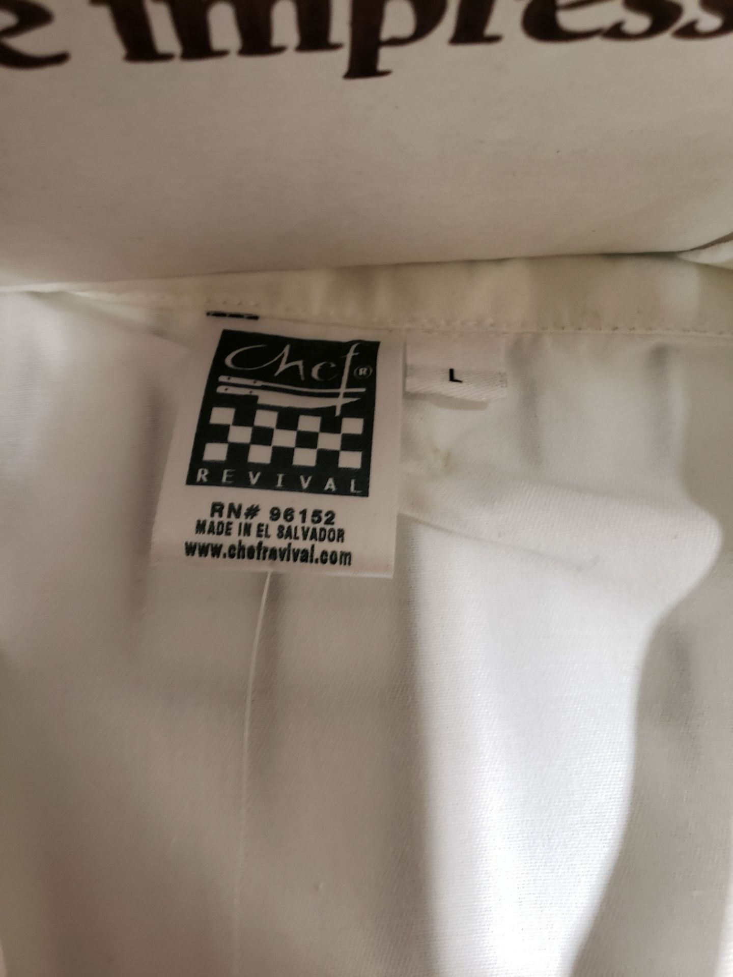 Chef Revival White Short Sleeve Shirt - Size Large - Image 2 of 2