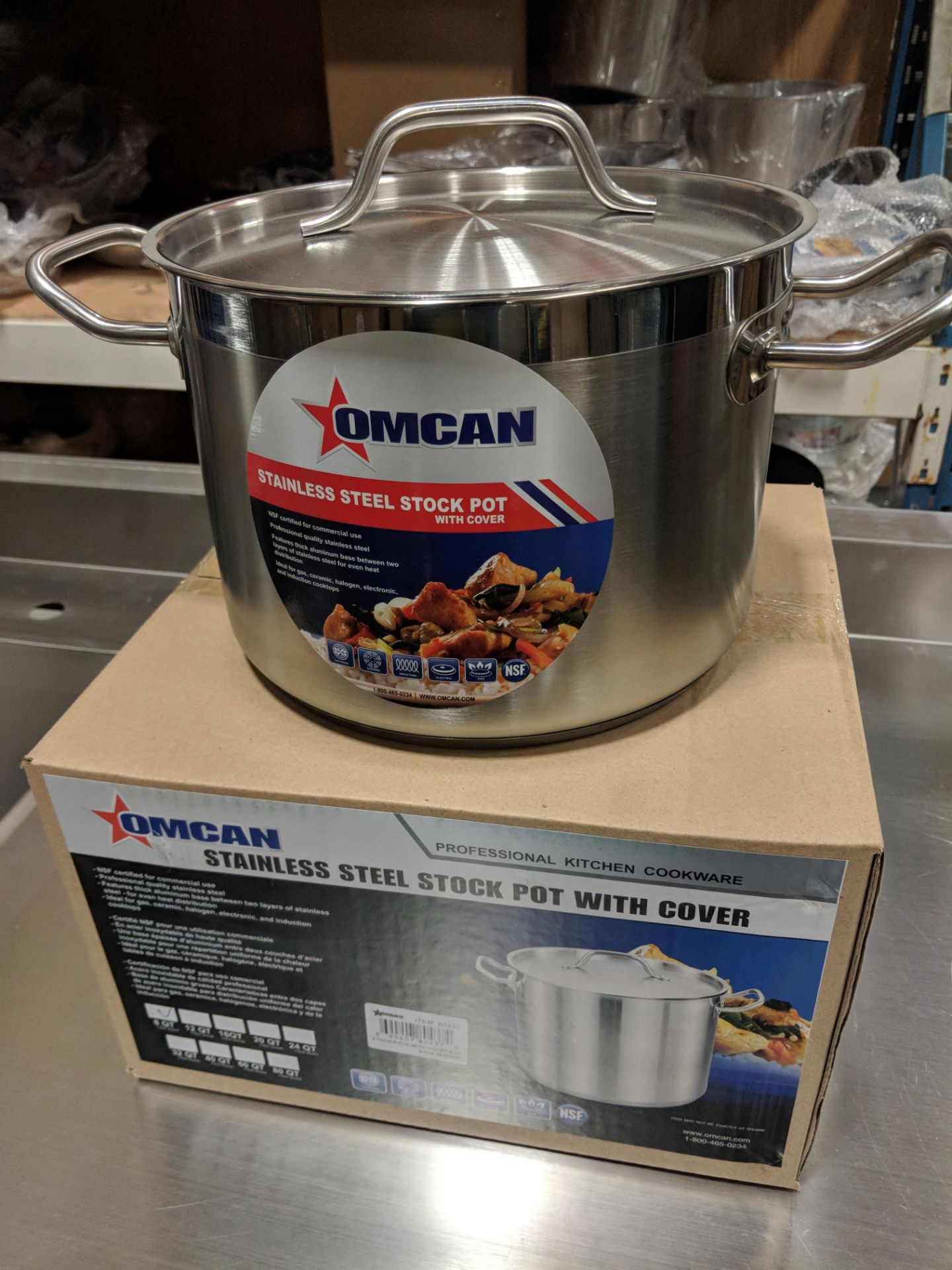 8qt Stainless Stock Pot w/Cover - Image 3 of 3