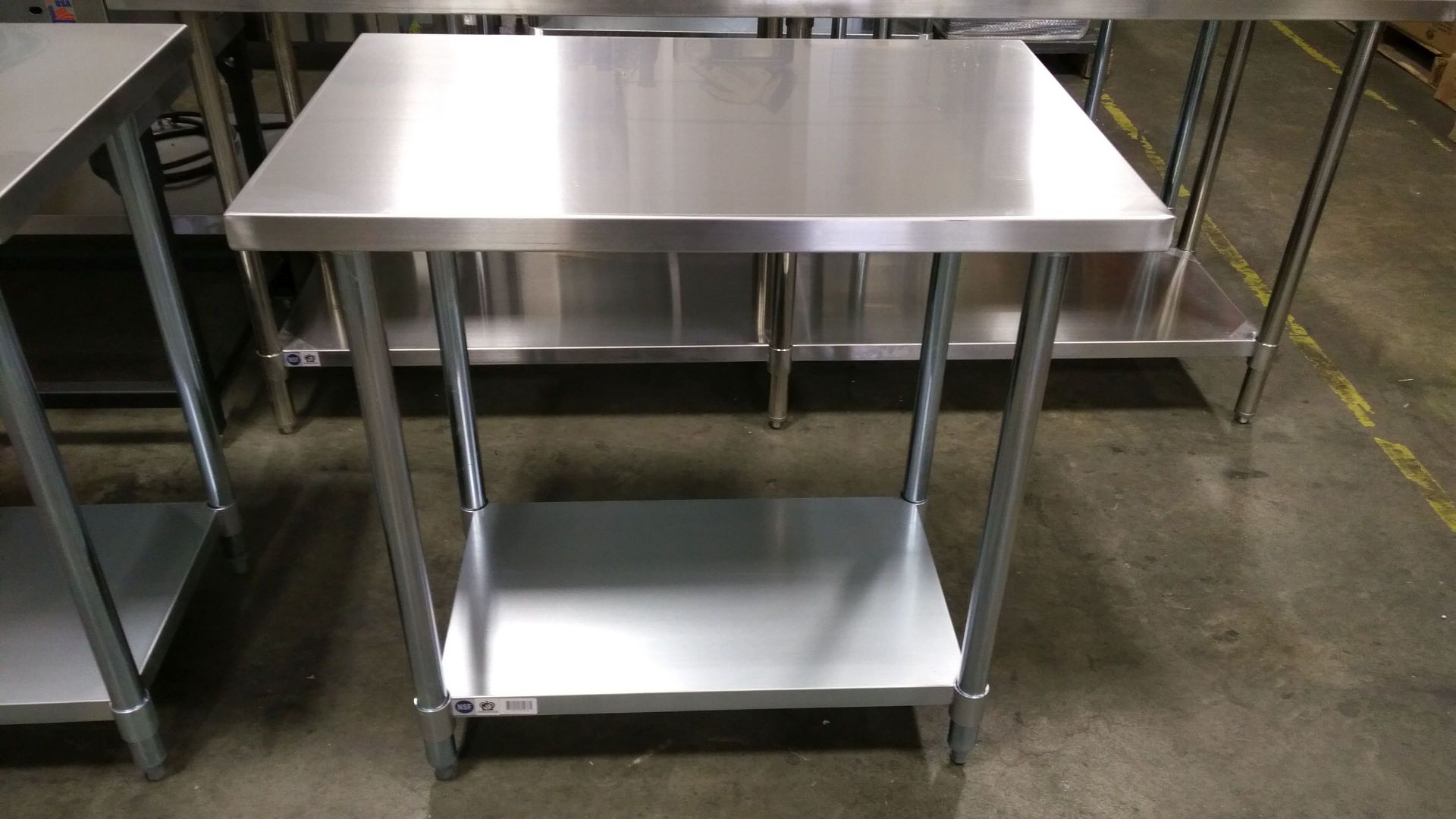 24" x 36" Stainless Steel Work Table, Galvanized Undershelf