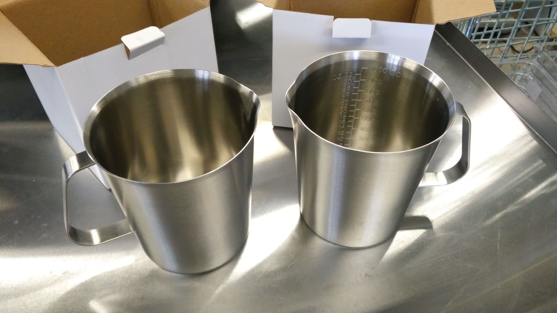 1000ml Heavy Duty Stainless Measures - Lot of 2
