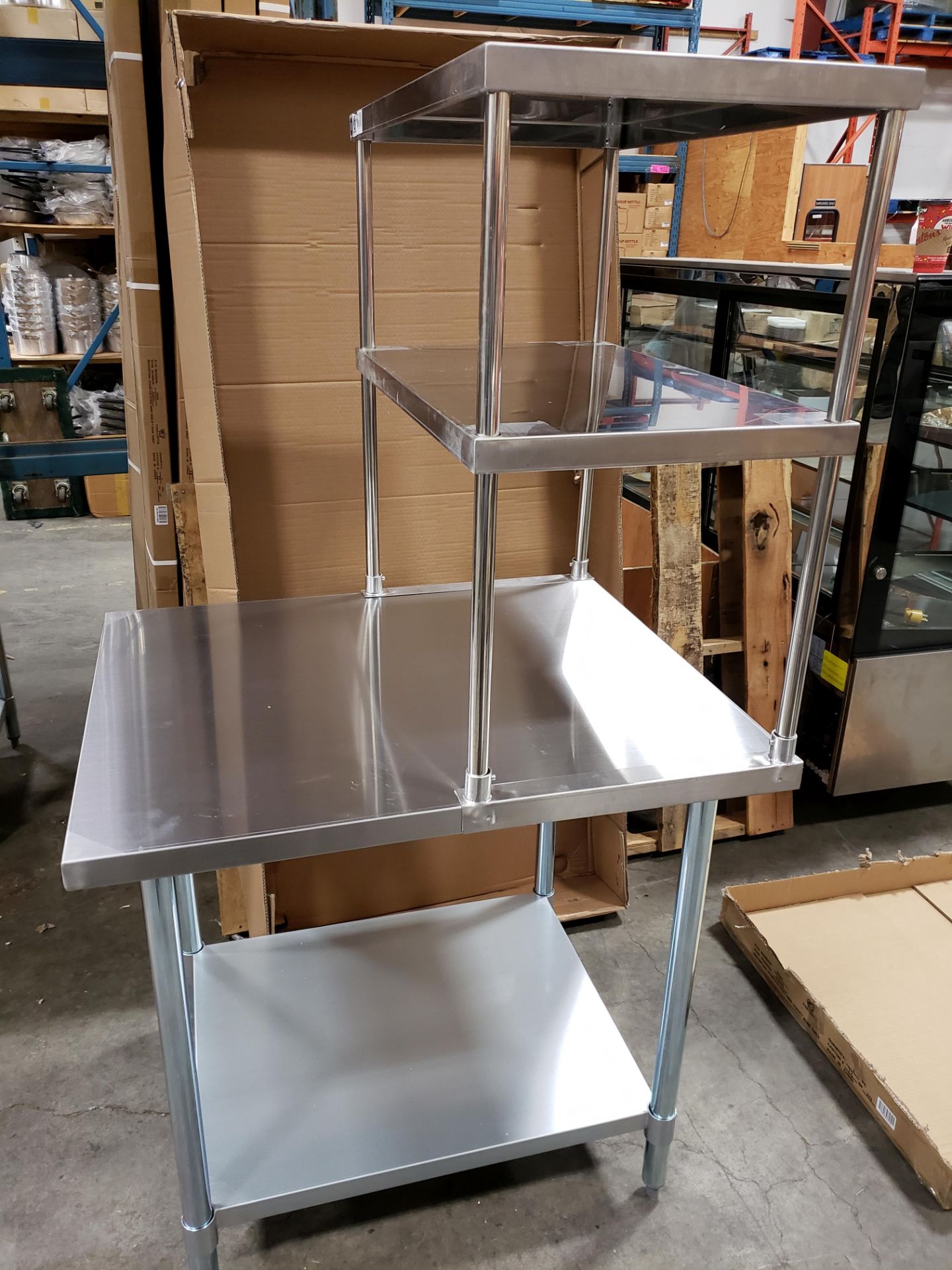 36" x 30" Stainless Table with 18" x 30" Double Overshelves - Image 3 of 3