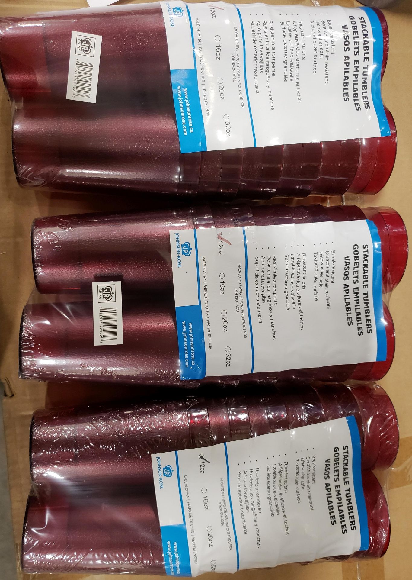 12oz Red Plastic Tumblers - Lot of 36