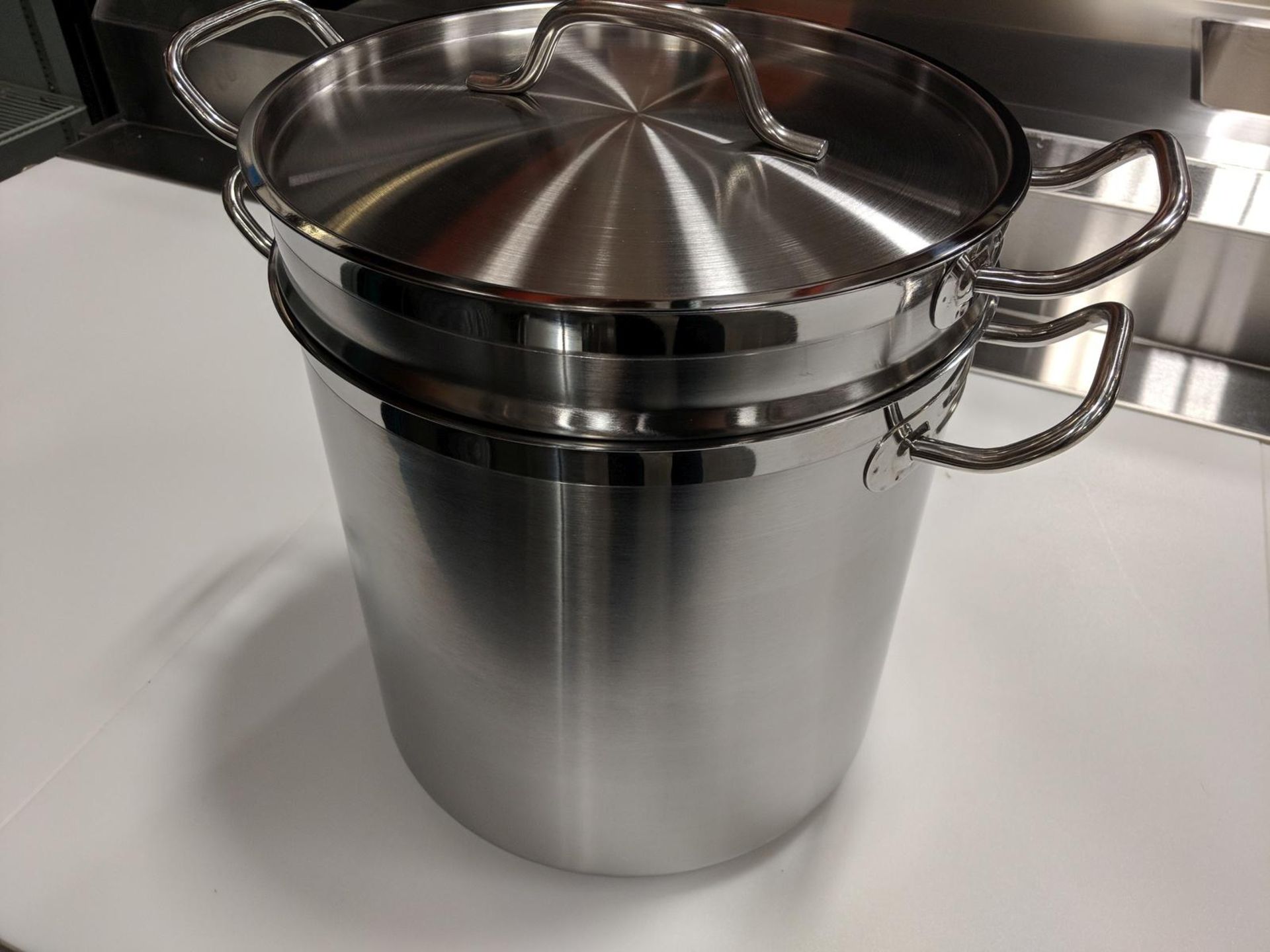 20qt Heavy Duty Stainless Stock Pot with Steamer Basket - Image 6 of 7