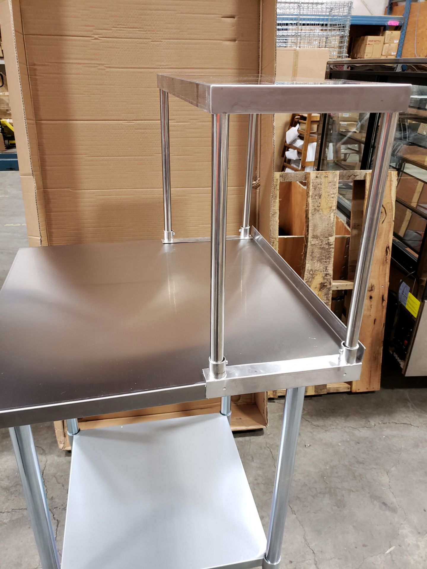 30" x 30" Stainless Table with 1.5" Backsplash and 12" x 30" Overshelf - Image 3 of 3