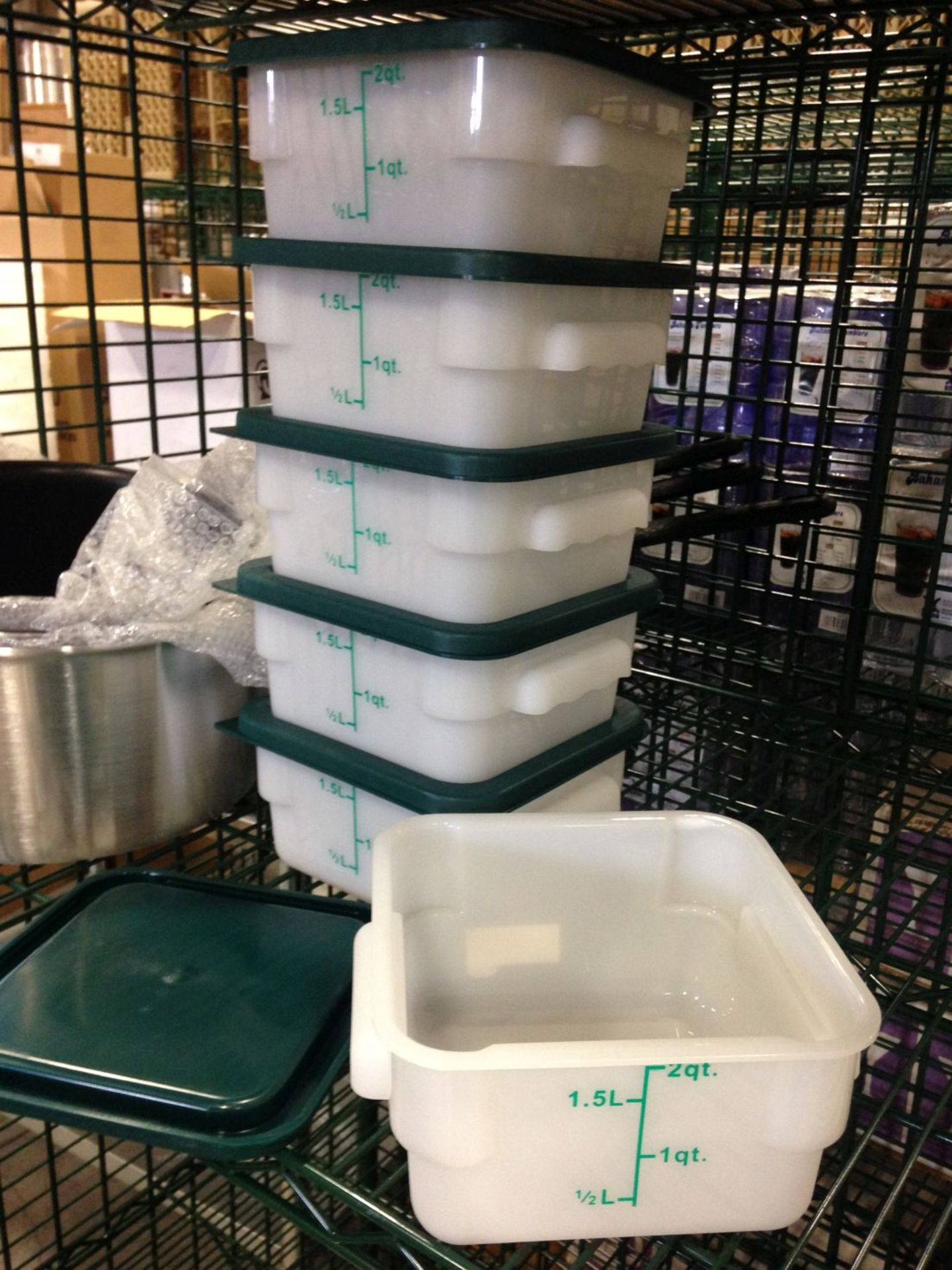 2qt White Food Storage Containers with Lids - Lot of 6 - Image 2 of 2