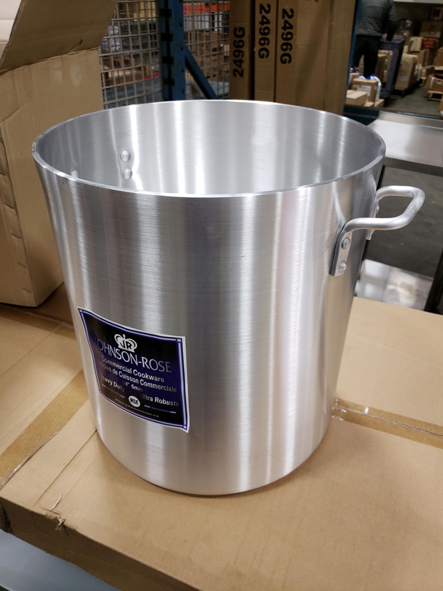 40qt Stock Pot, 6 Gauge Heavy Duty Aluminum, Johnson-Rose 65740