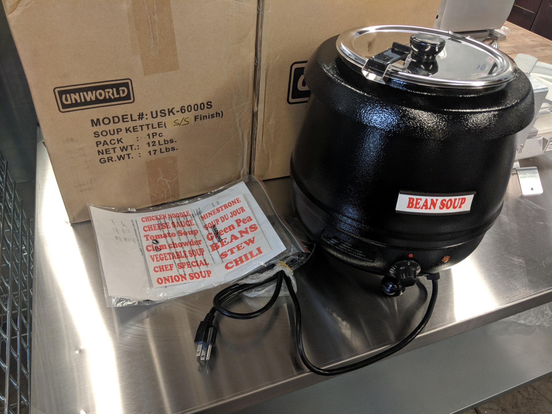 10.5qt Black Soup Warmer, Uniworld USK-6000