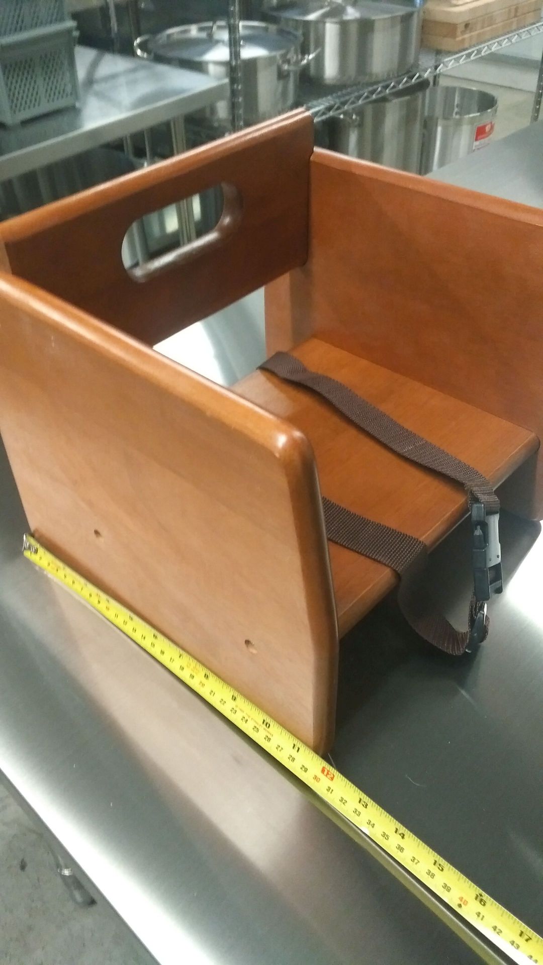 Wood Booster Seat, 11.75" x 12" x 10.75", Walnut Finish