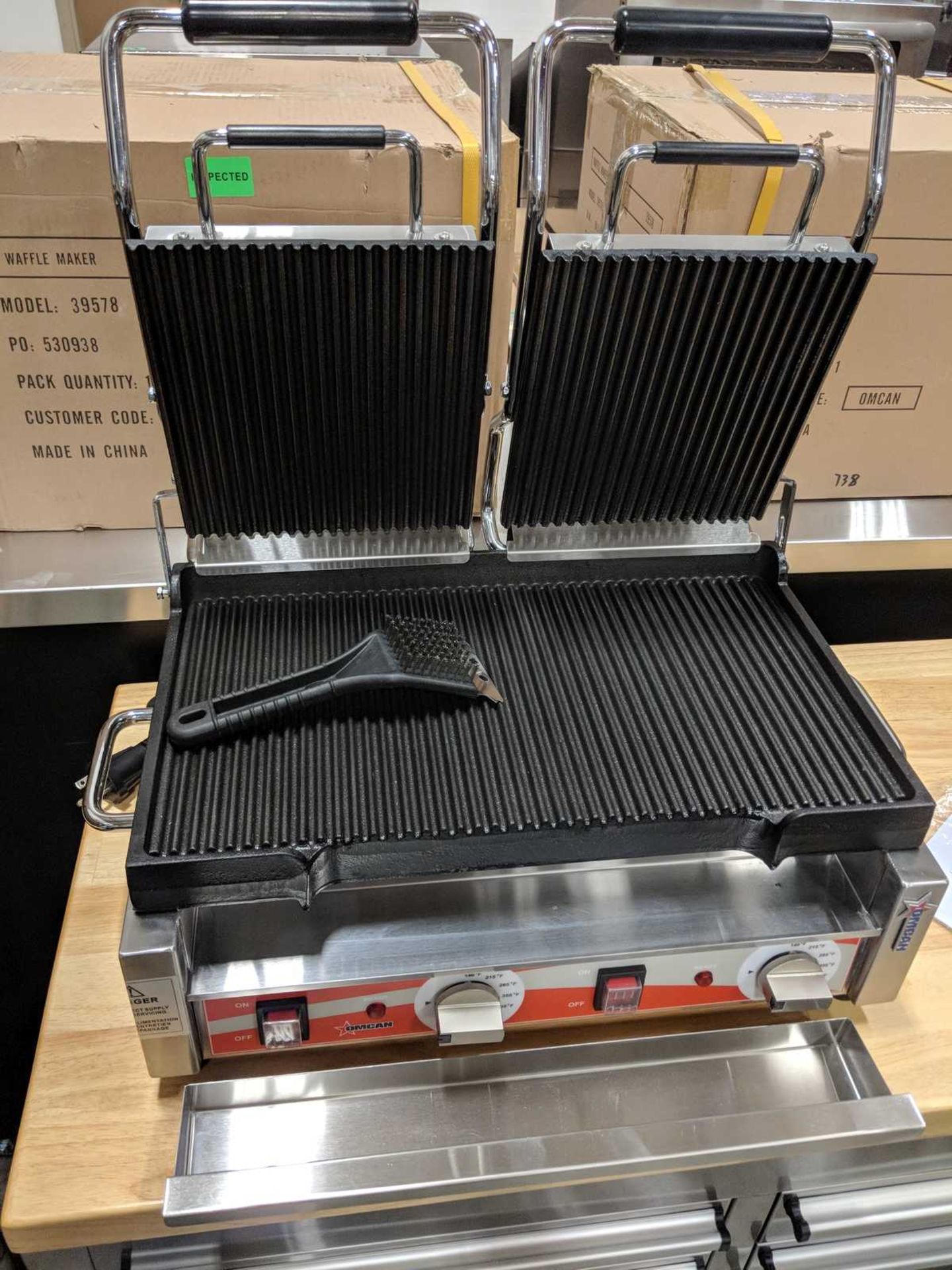 18" x 10" Double Panini Ribbed Grill