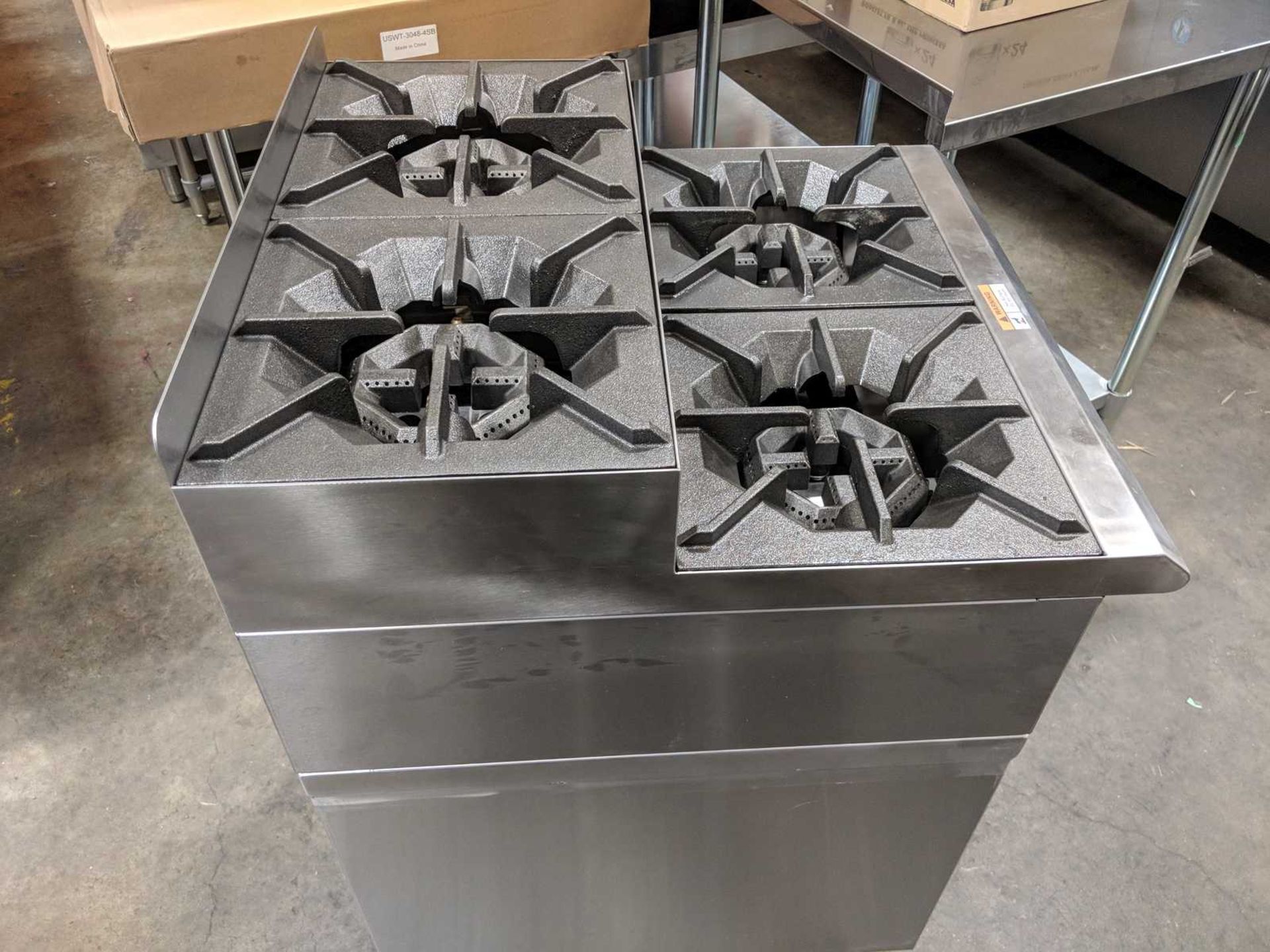 24" Four Burner Step Up Hot Plate with Cabinet Base - Image 5 of 7