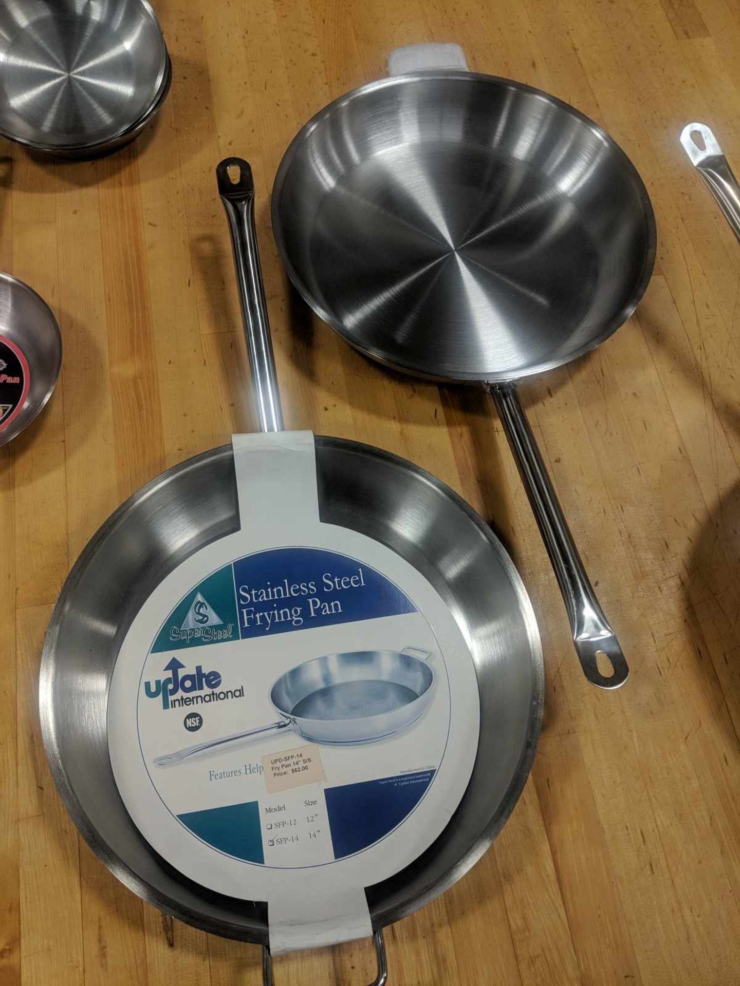 15" Stainless Steel, Induction-Ready Fry Pans, Update SFP-14 - Lot of 2
